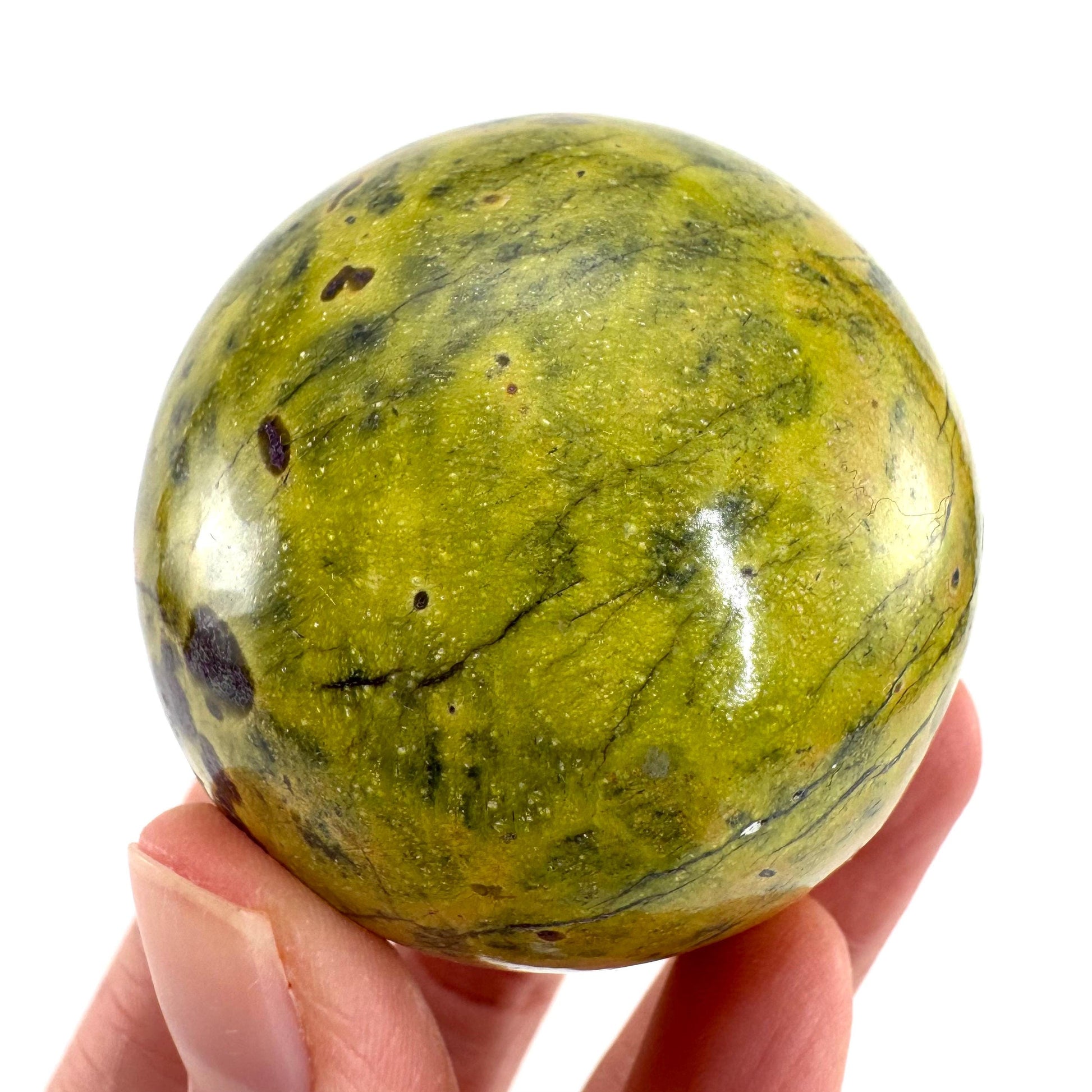 Atlantisite Sphere | Polished Stichtite in Serpentine, Crystal Ball from Tasmania
