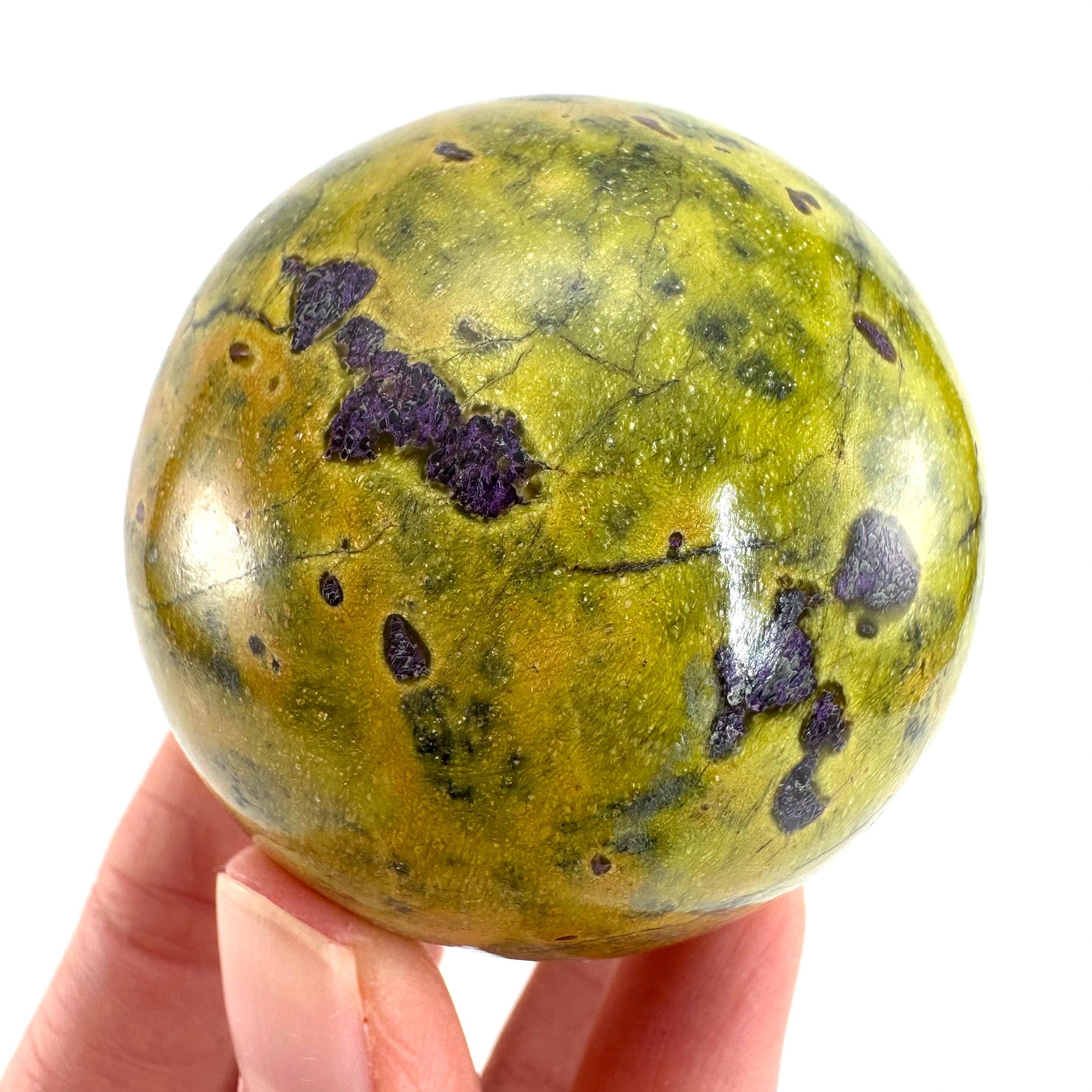Atlantisite Sphere | Polished Stichtite in Serpentine, Crystal Ball from Tasmania