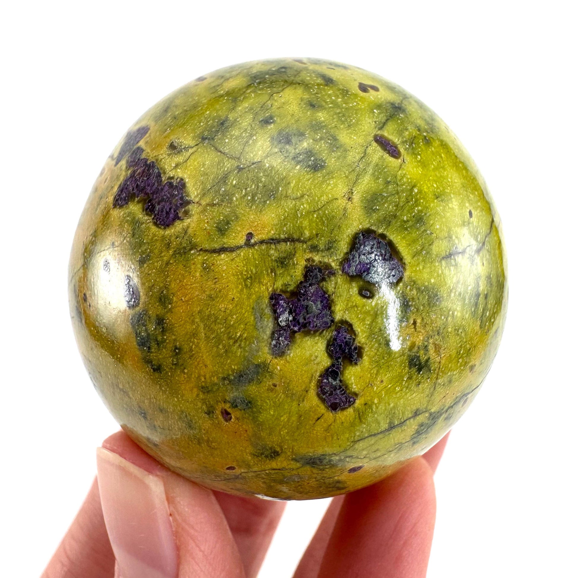 Atlantisite Sphere | Polished Stichtite in Serpentine, Crystal Ball from Tasmania