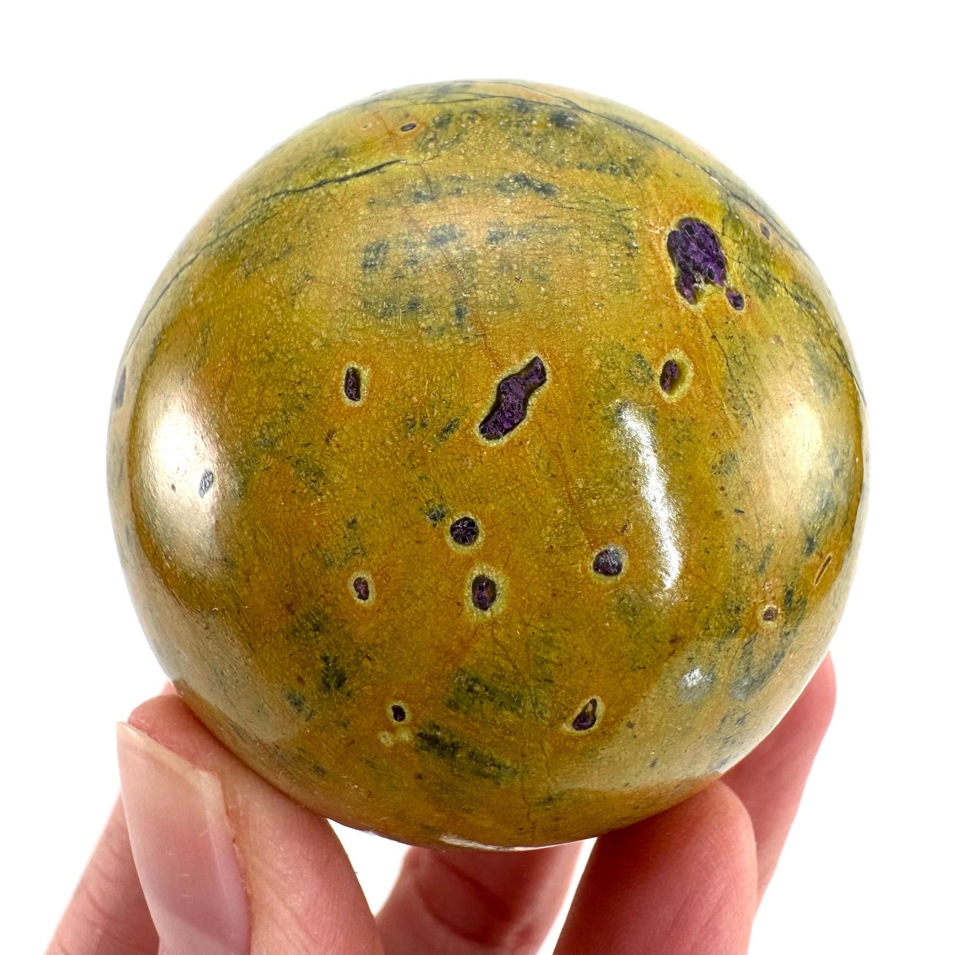 Atlantisite Sphere | Polished Stichtite in Serpentine, Crystal Ball from Tasmania