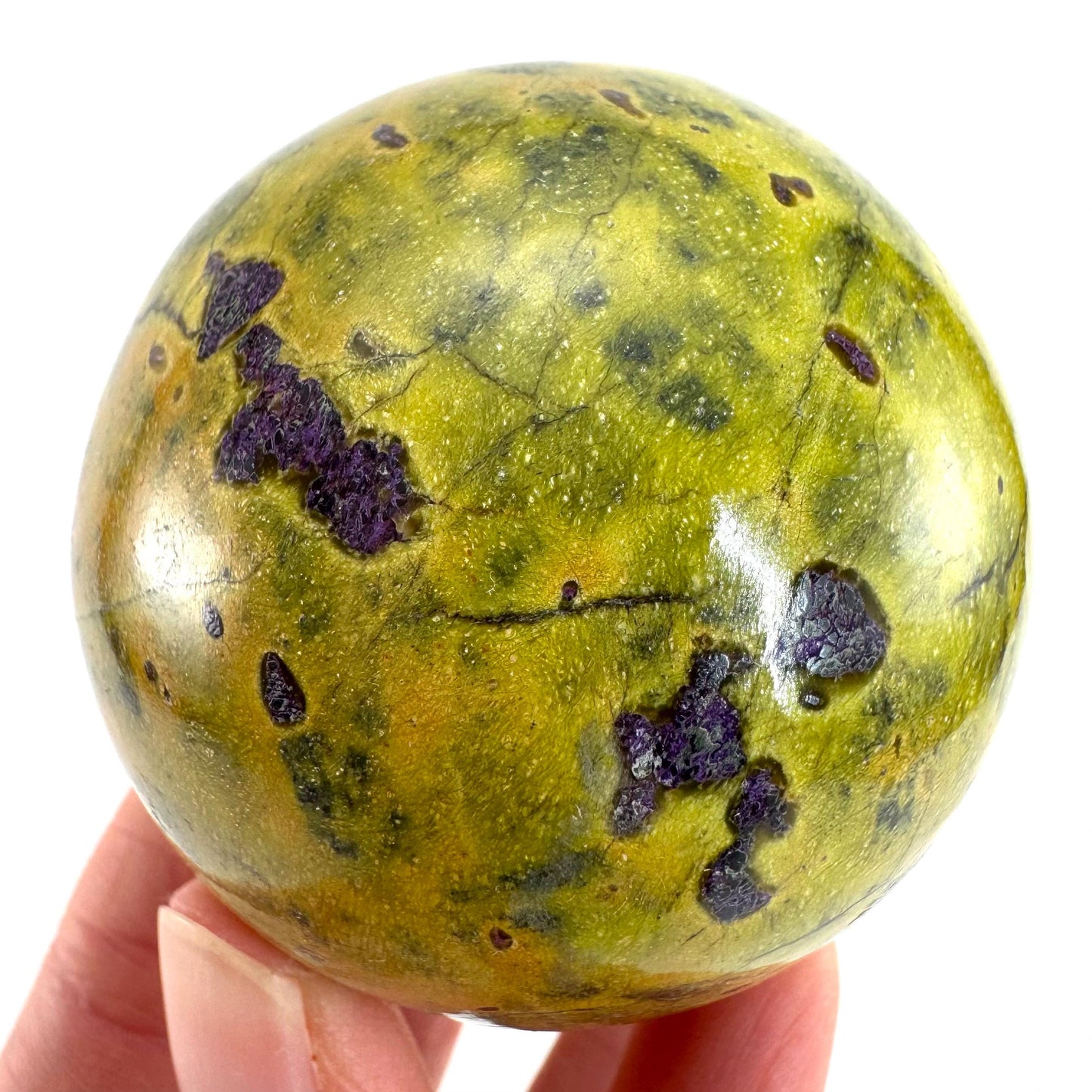 Atlantisite Sphere | Polished Stichtite in Serpentine, Crystal Ball from Tasmania