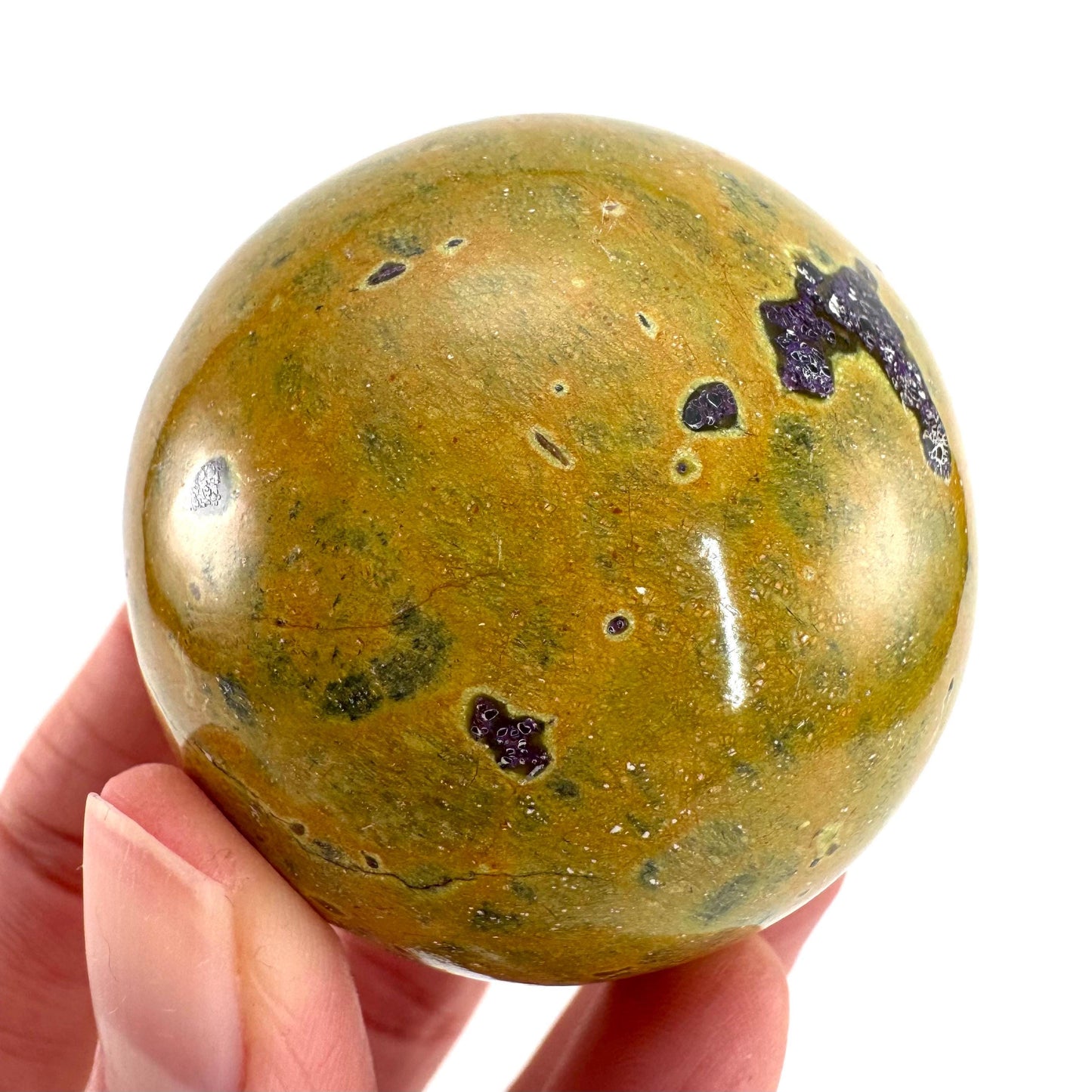 Atlantisite Sphere | Polished Stichtite in Serpentine, Crystal Ball from Tasmania