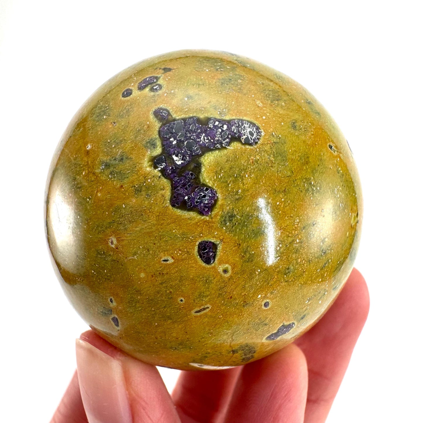 Atlantisite Sphere | Polished Stichtite in Serpentine, Crystal Ball from Tasmania