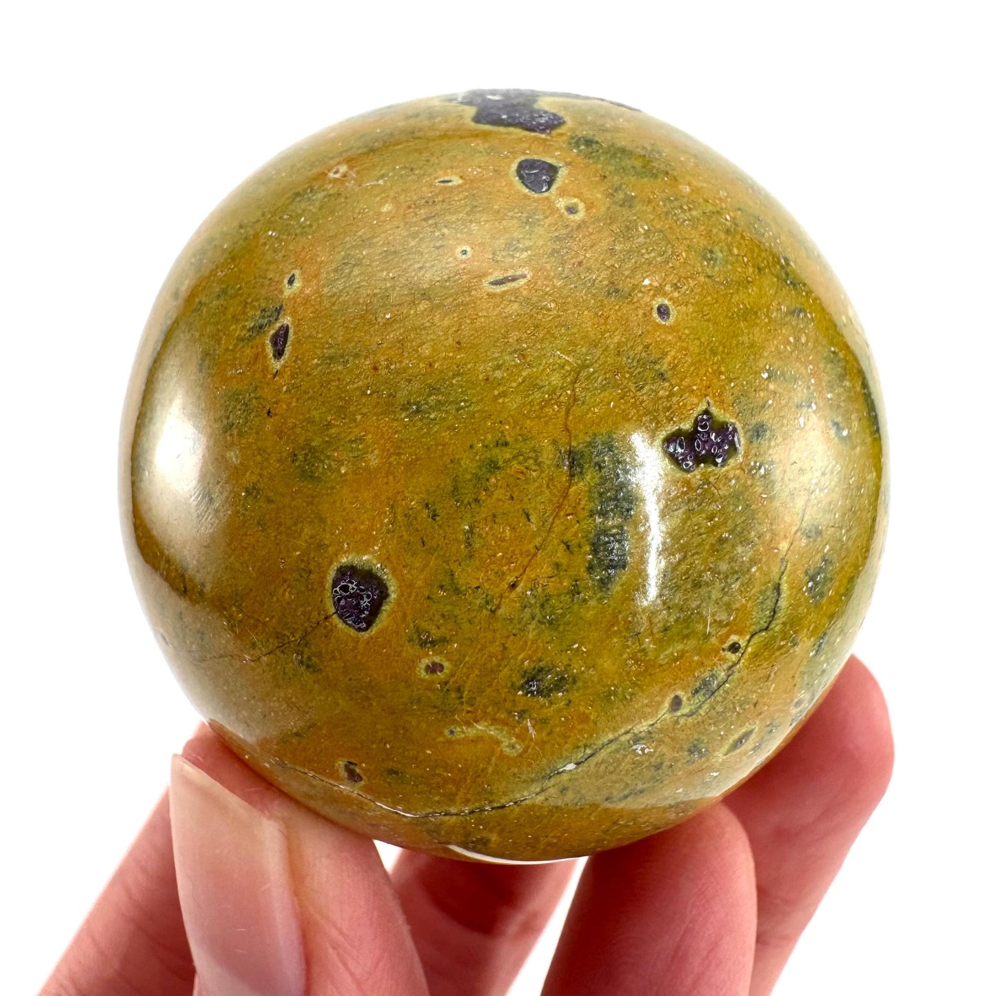 Atlantisite Sphere | Polished Stichtite in Serpentine, Crystal Ball from Tasmania