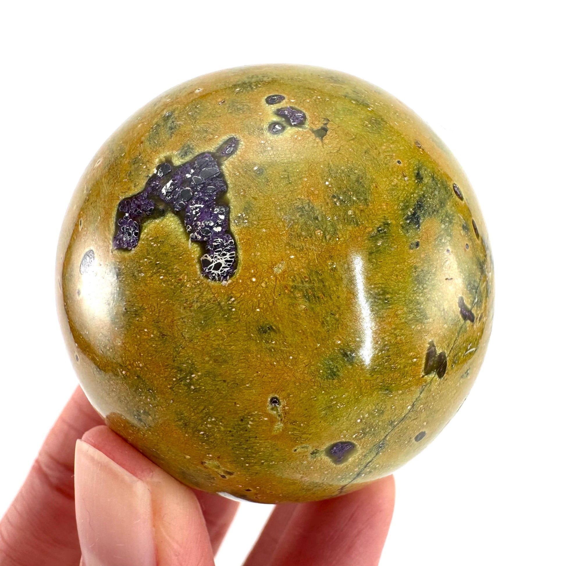 Atlantisite Sphere | Polished Stichtite in Serpentine, Crystal Ball from Tasmania