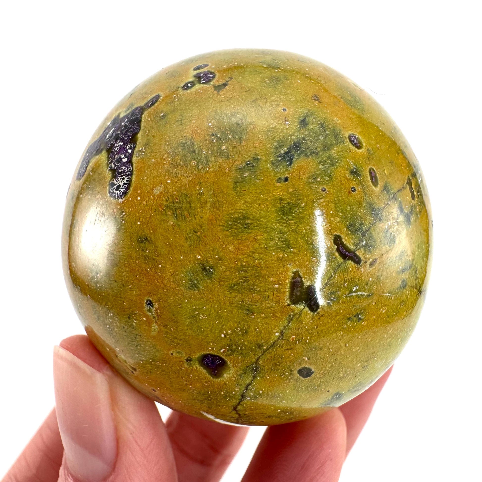 Atlantisite Sphere | Polished Stichtite in Serpentine, Crystal Ball from Tasmania