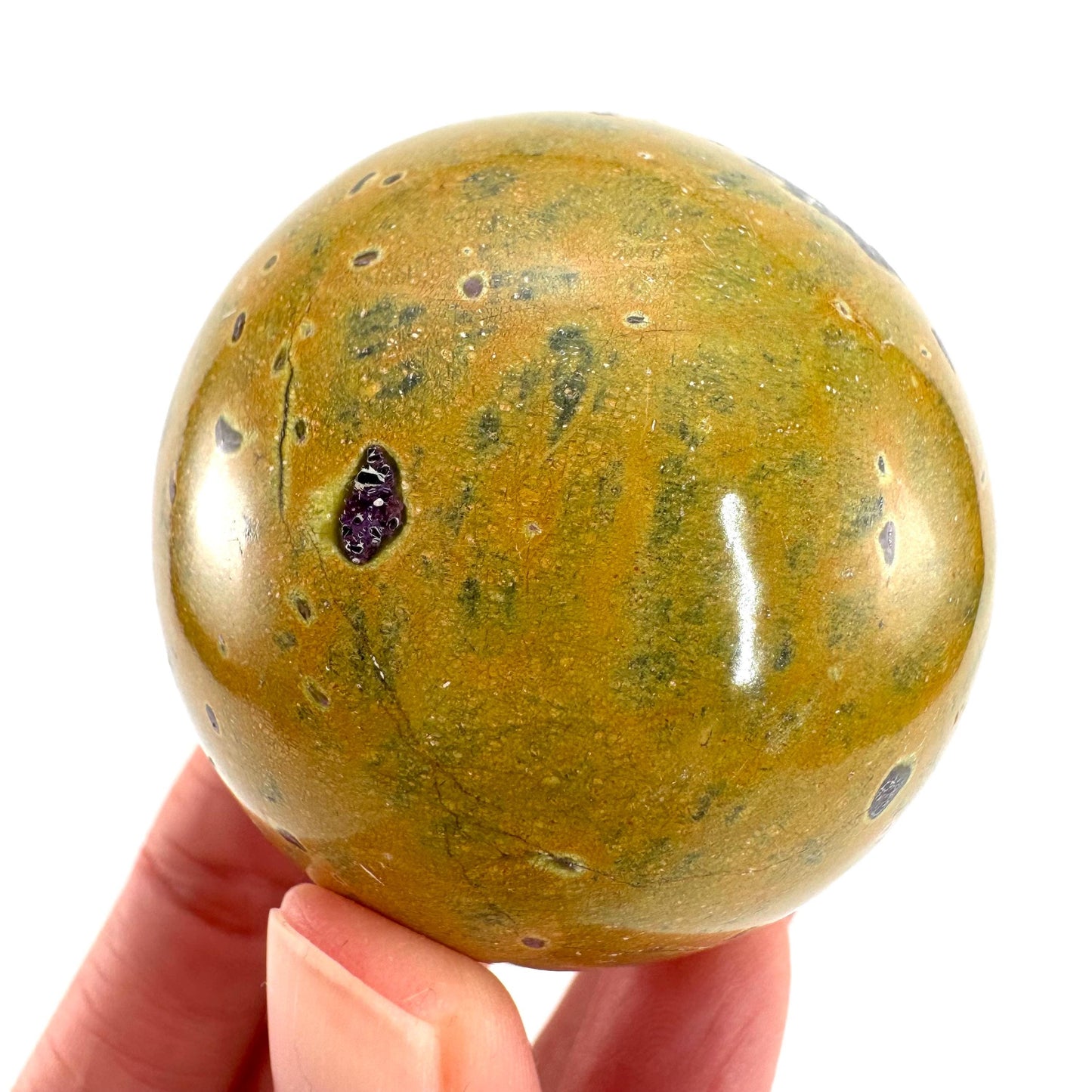 Atlantisite Sphere | Polished Stichtite in Serpentine, Crystal Ball from Tasmania