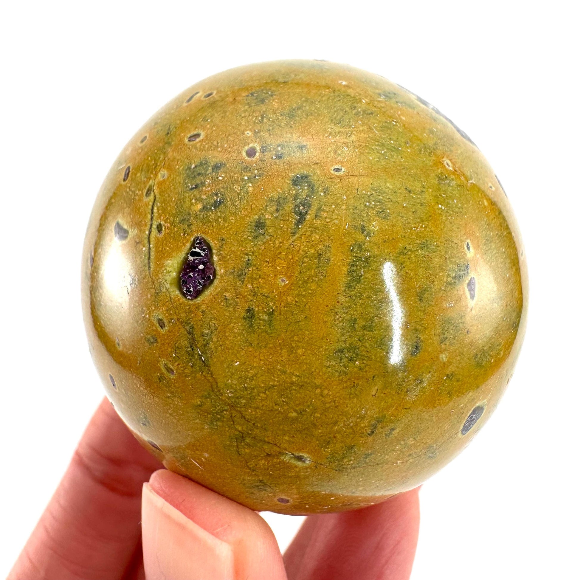 Atlantisite Sphere | Polished Stichtite in Serpentine, Crystal Ball from Tasmania