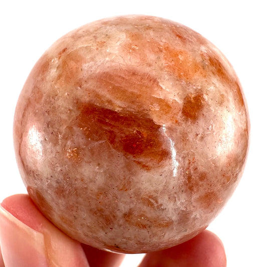 Orange Sunstone Sphere | Polished Flashy Crystal Ball