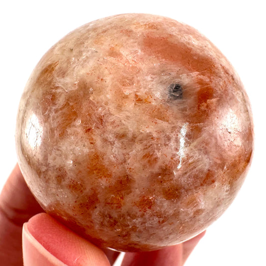 Orange Sunstone Sphere | Polished Flashy Crystal Ball