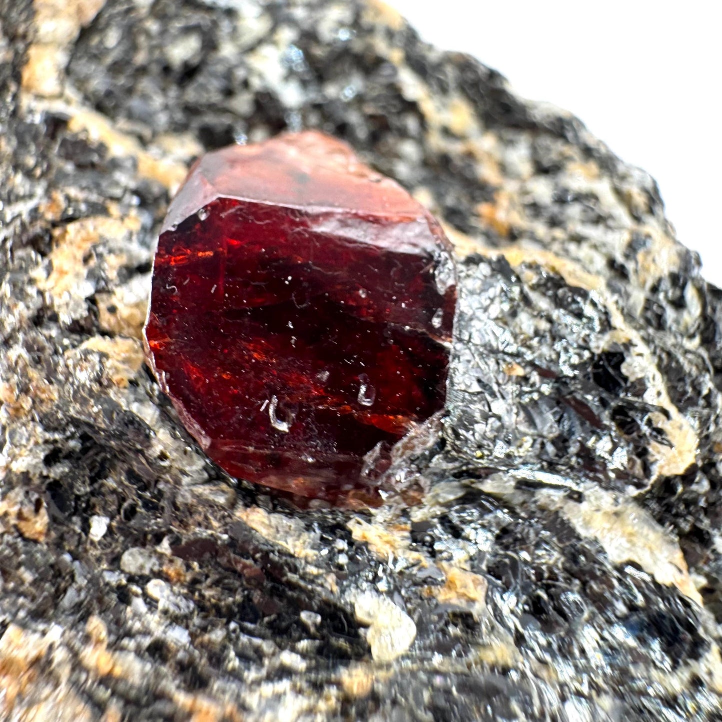 Red Zircon on Matrix | natural red crystal, mineral specimen from Pakistan