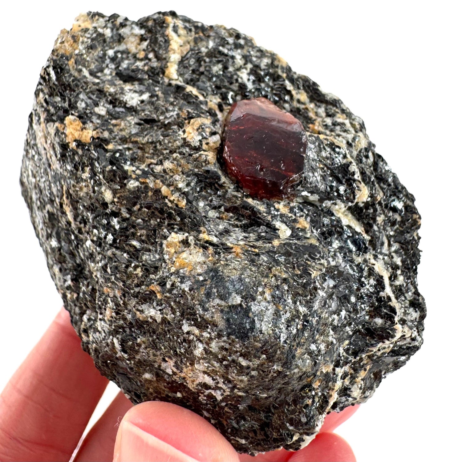 Red Zircon on Matrix | natural red crystal, mineral specimen from Pakistan