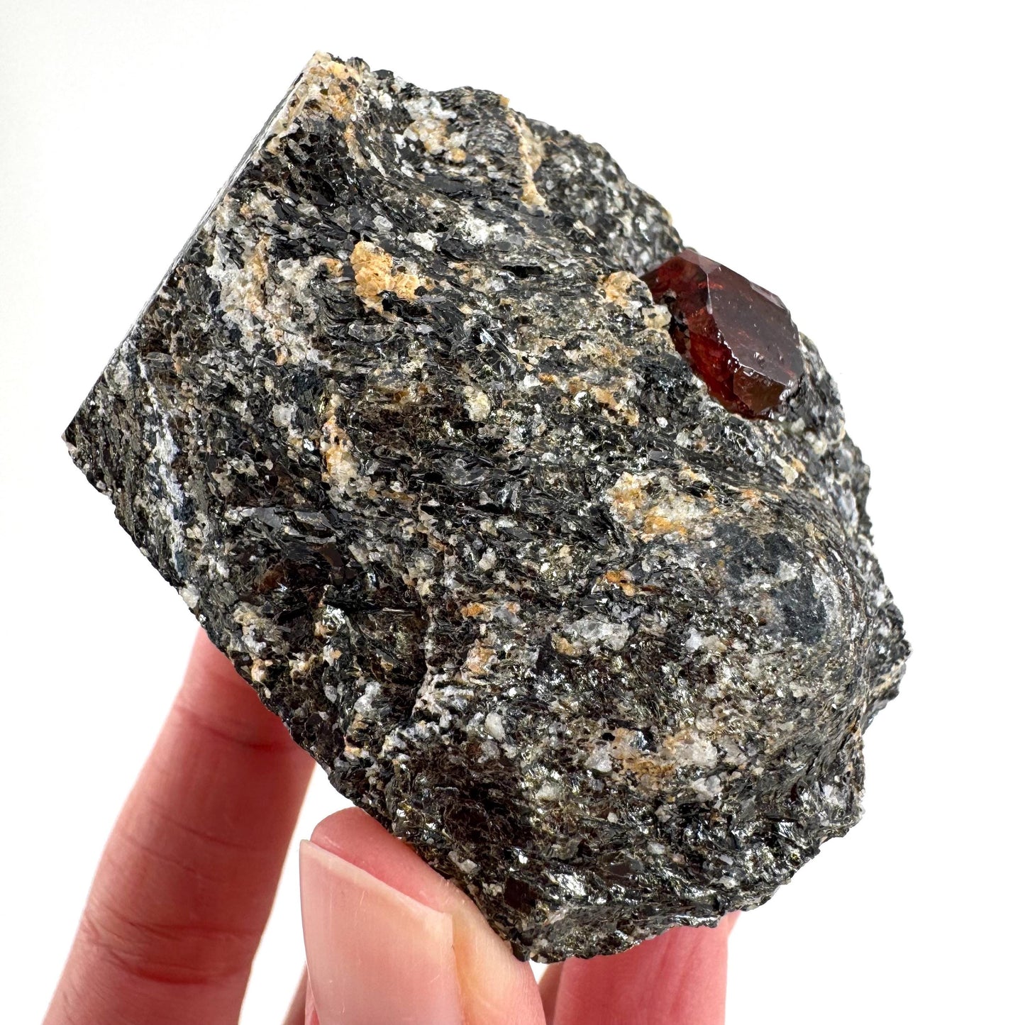 Red Zircon on Matrix | natural red crystal, mineral specimen from Pakistan