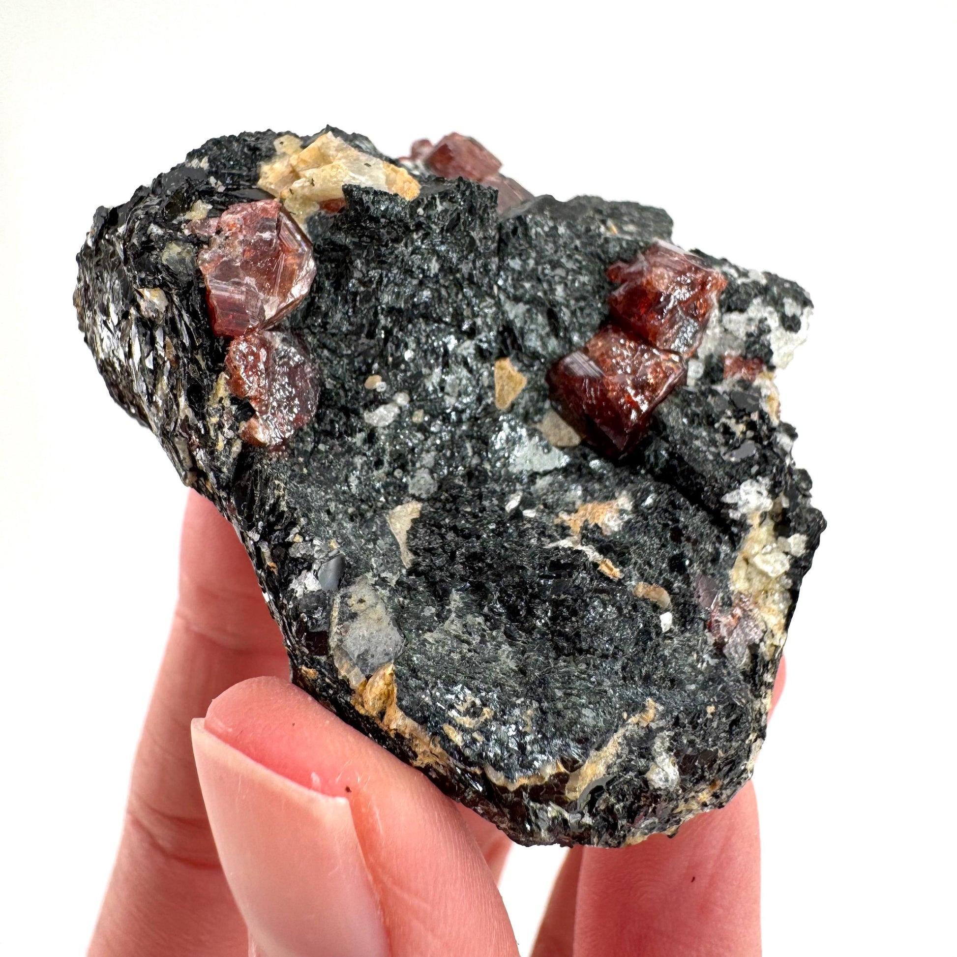 Red Zircon on Matrix | natural red crystal, mineral specimen from Pakistan