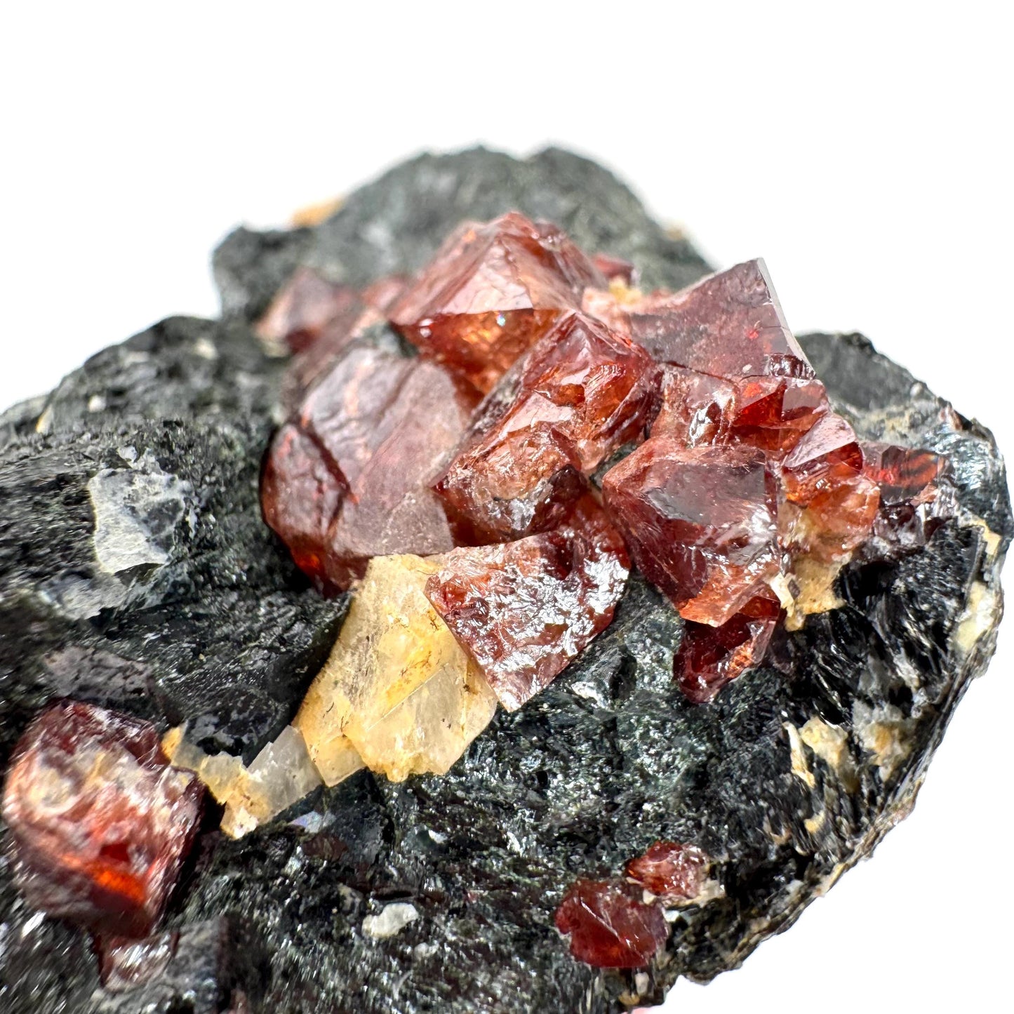 Red Zircon on Matrix | natural red crystal, mineral specimen from Pakistan