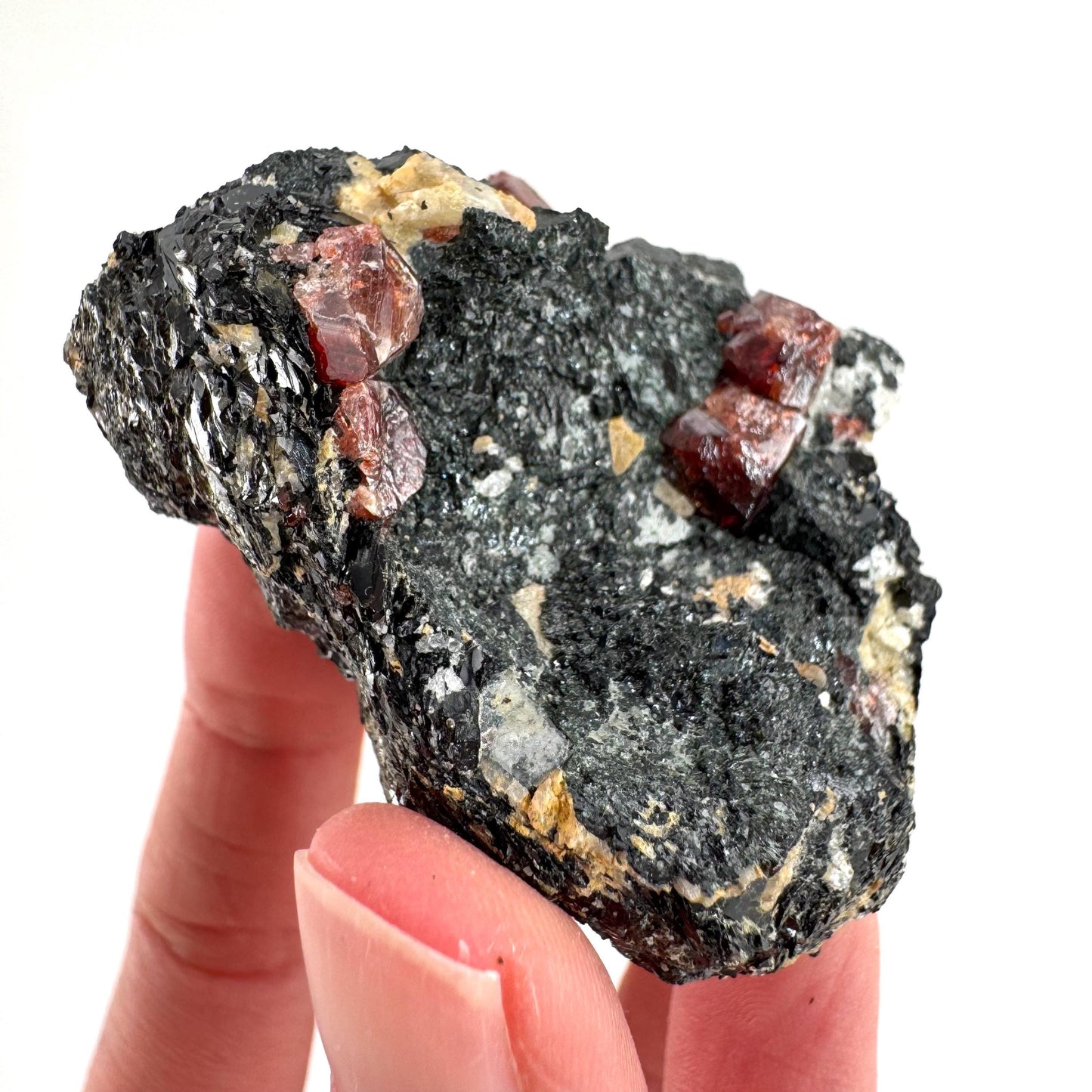 Red Zircon on Matrix | natural red crystal, mineral specimen from Pakistan