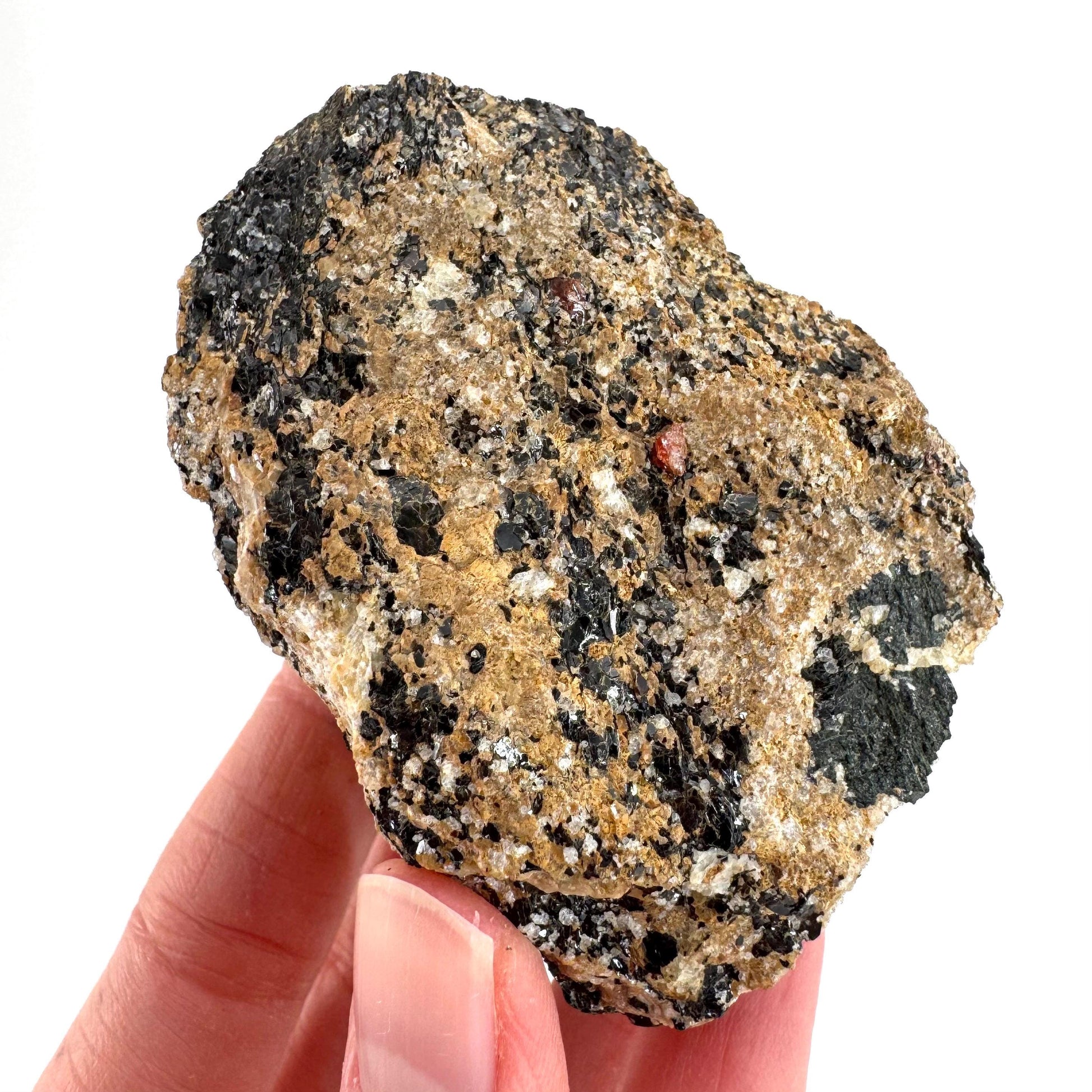 Red Zircon on Matrix | natural red crystal, mineral specimen from Pakistan