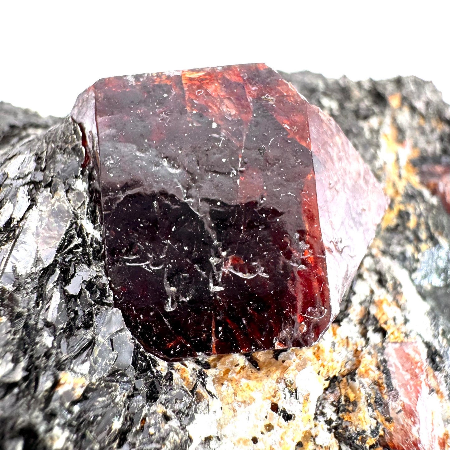 Red Zircon on Matrix | natural red crystal, mineral specimen from Pakistan