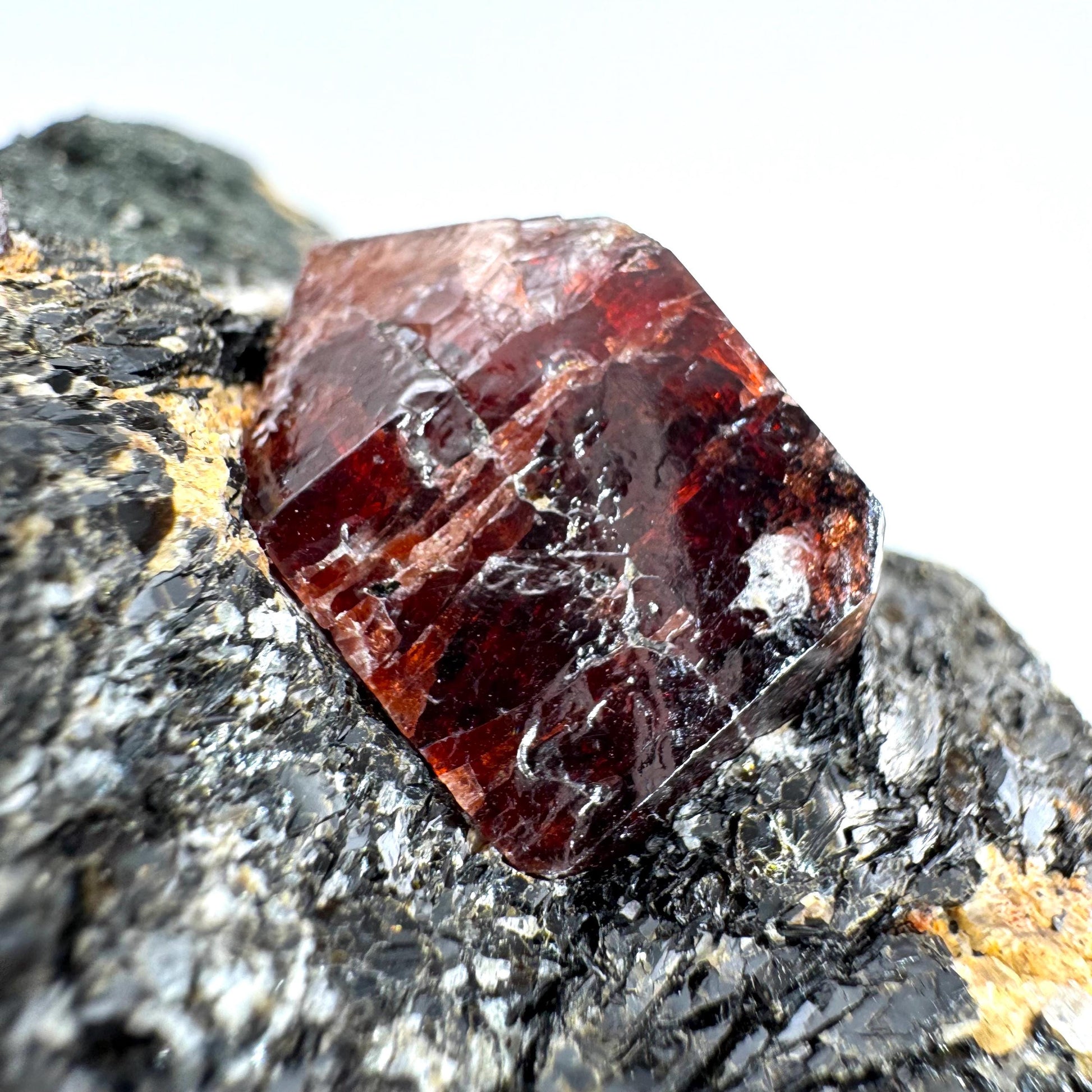 Red Zircon on Matrix | natural red crystal, mineral specimen from Pakistan