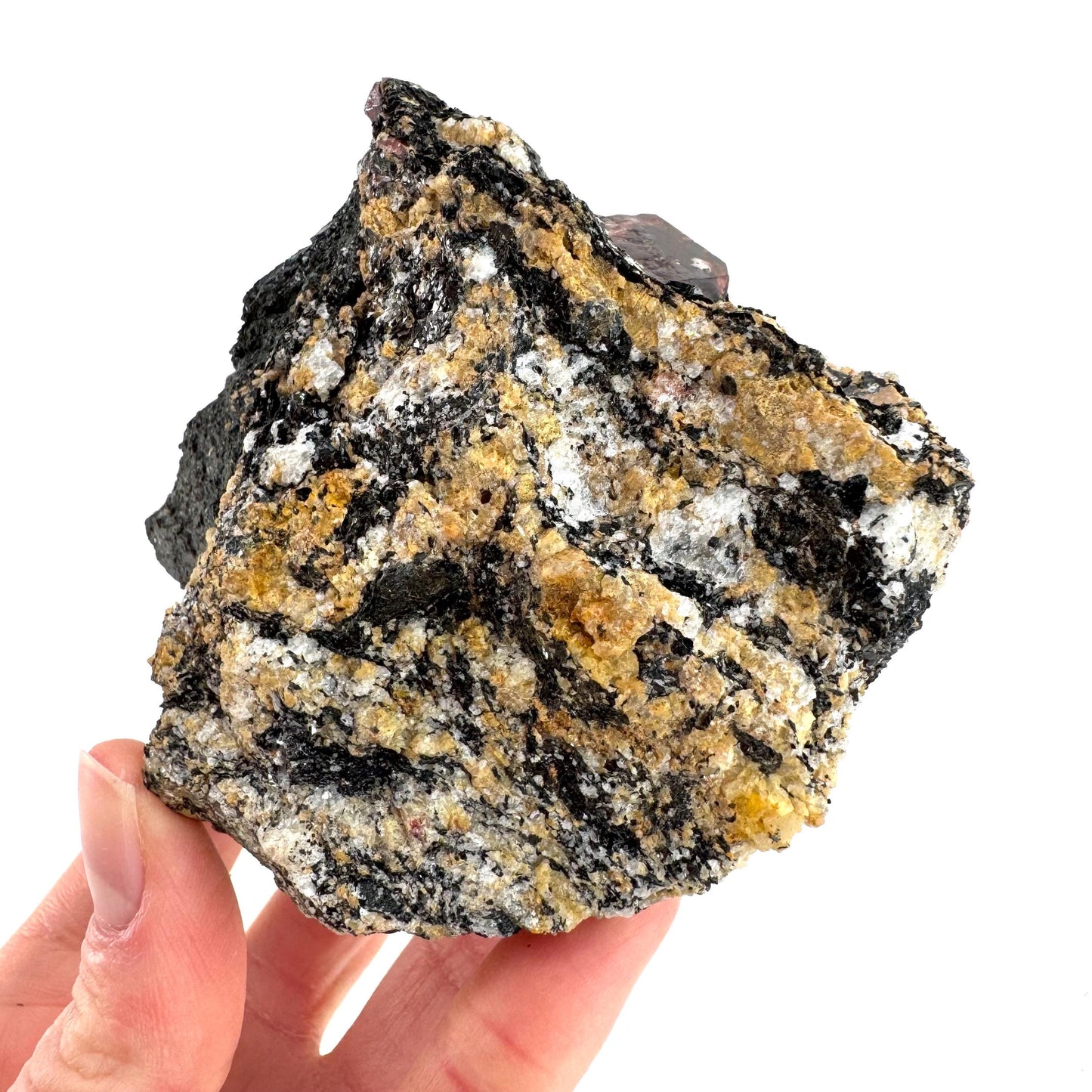 Red Zircon on Matrix | natural red crystal, mineral specimen from Pakistan