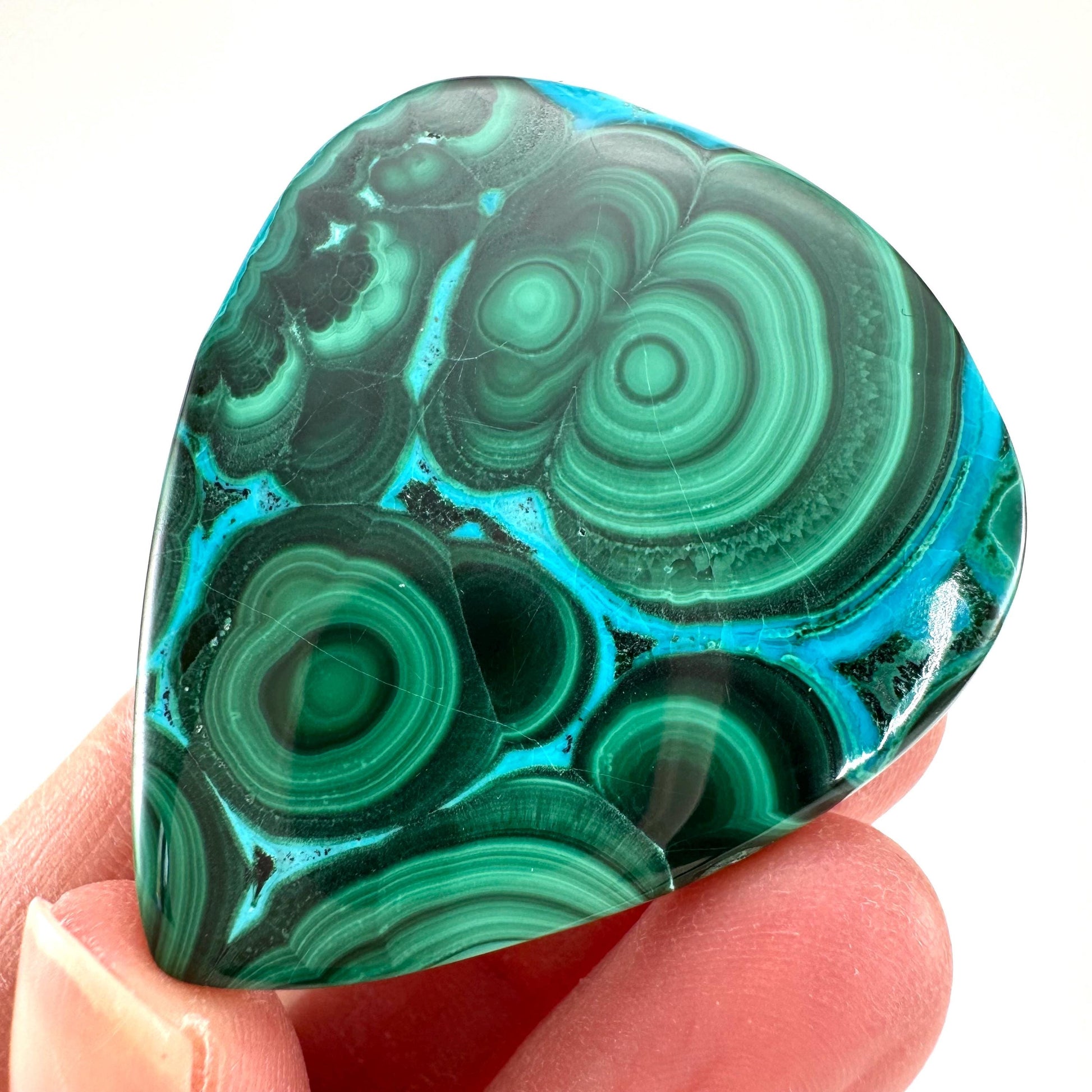 Malachite Chrysocolla Cabochon | Green and Blue Malacolla Gemstone