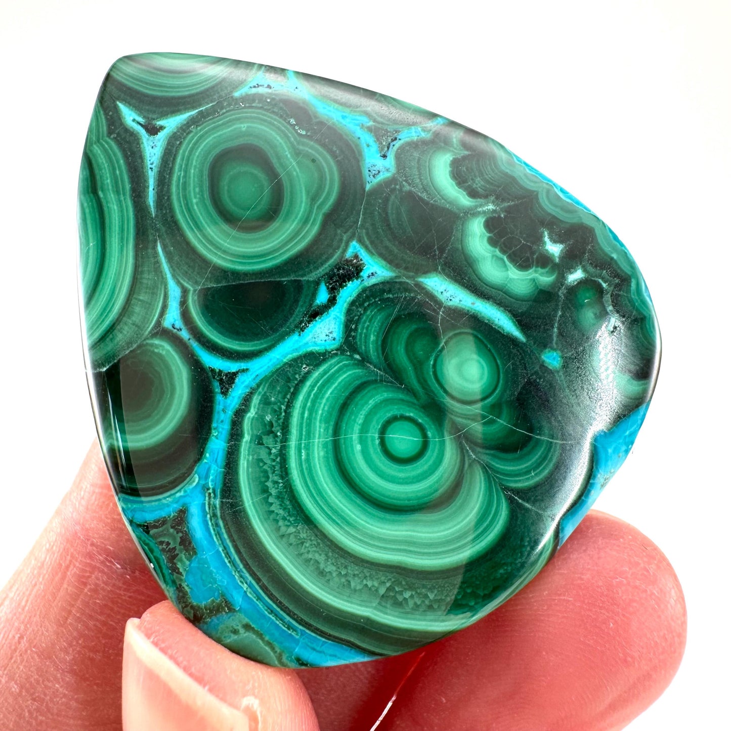 Malachite Chrysocolla Cabochon | Green and Blue Malacolla Gemstone