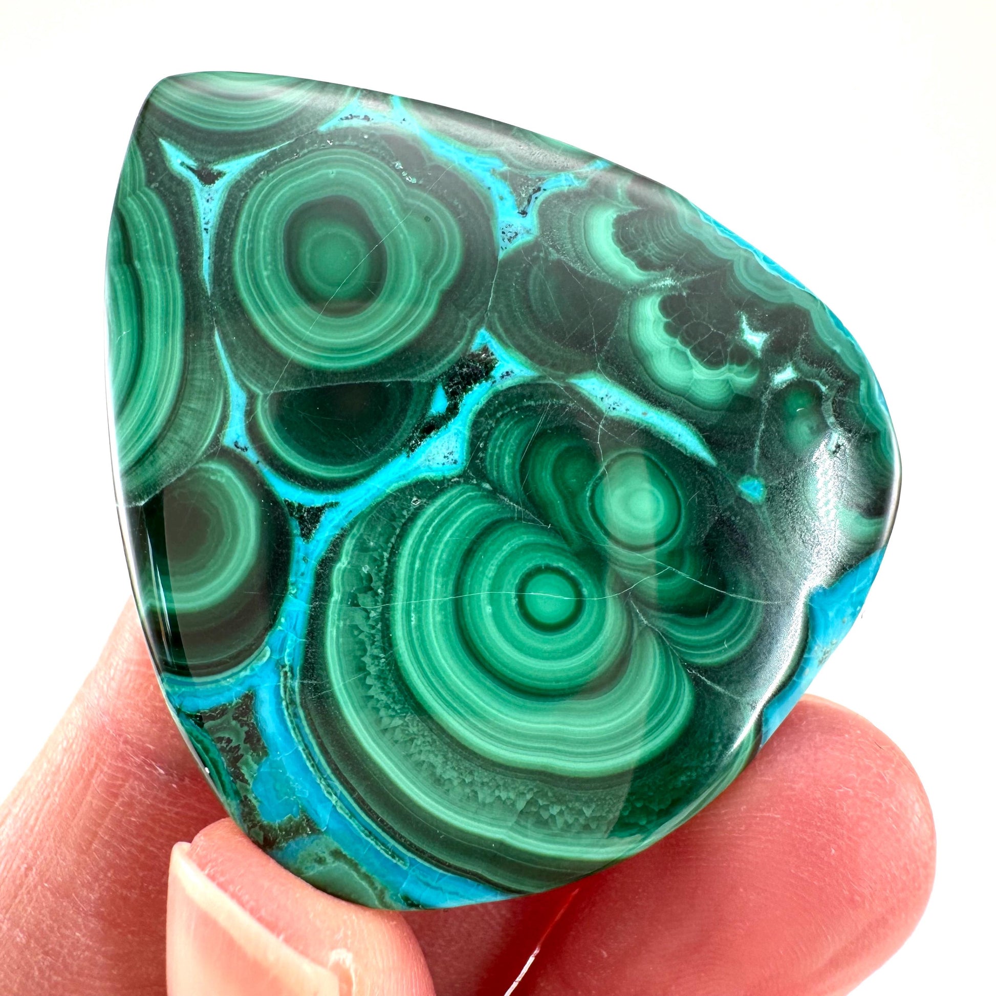 Malachite Chrysocolla Cabochon | Green and Blue Malacolla Gemstone