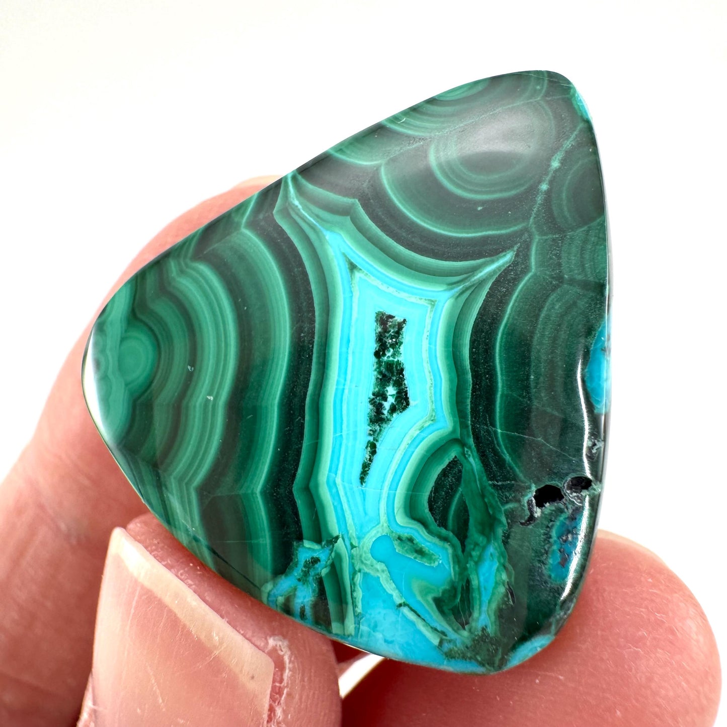 Malachite Chrysocolla Cabochon | Green and Blue Malacolla Gemstone