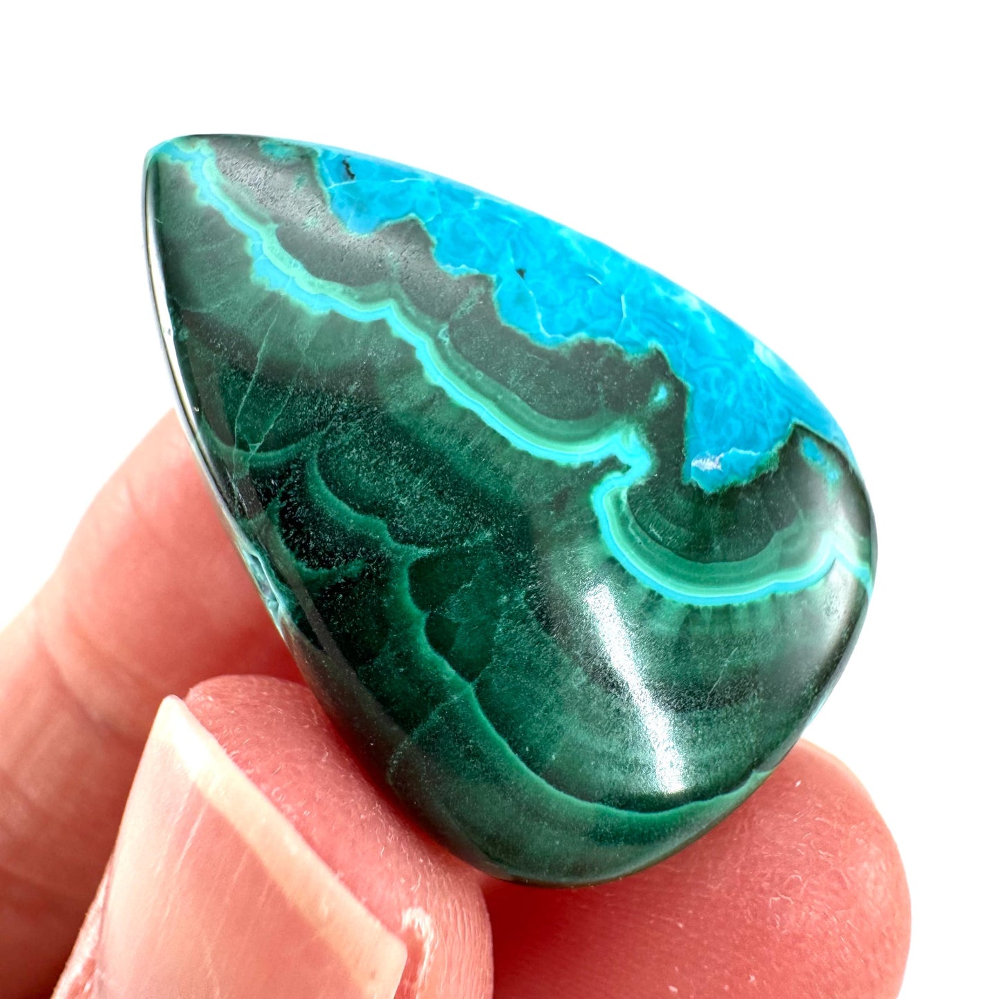 Malachite Chrysocolla Cabochon | Green and Blue Malacolla Gemstone