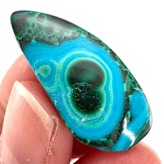 Malachite Chrysocolla Cabochon | Green and Blue Malacolla Gemstone