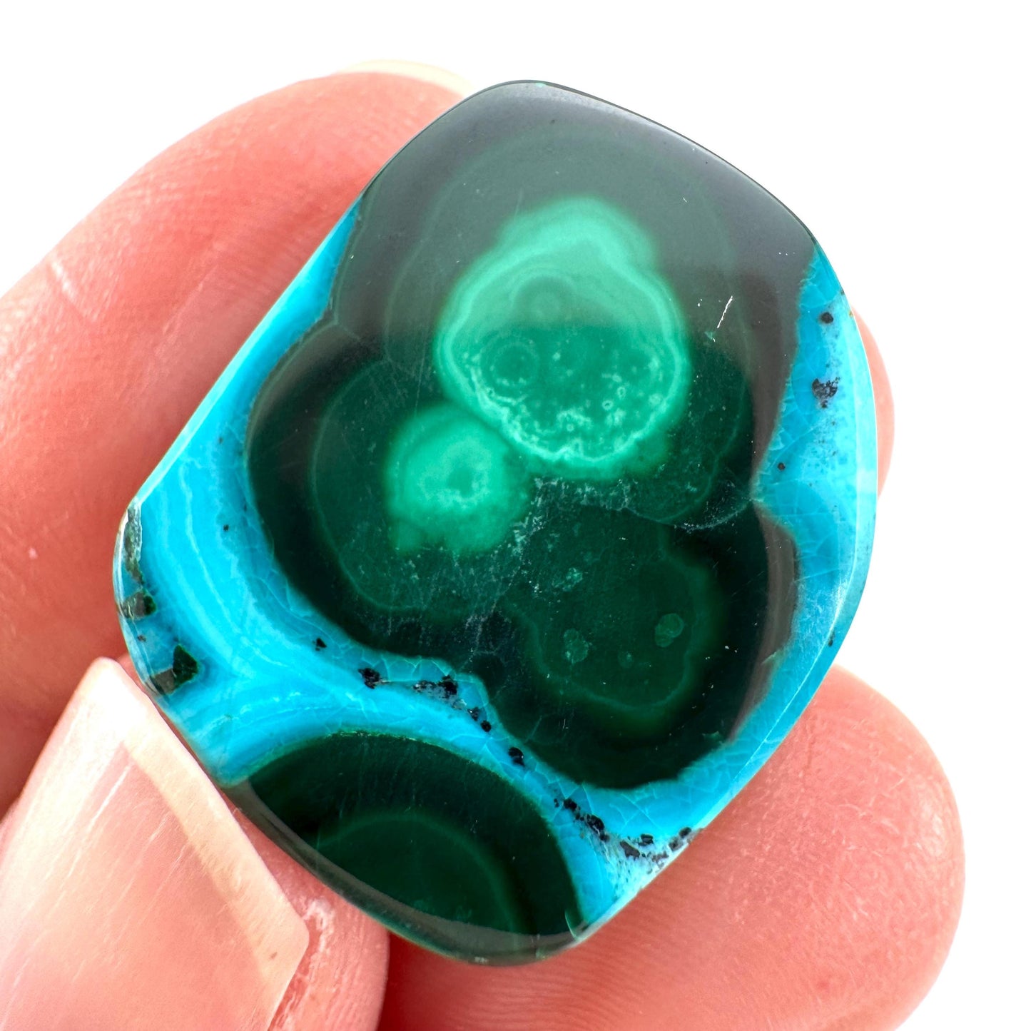 Malachite Chrysocolla Cabochon | Green and Blue Malacolla Gemstone