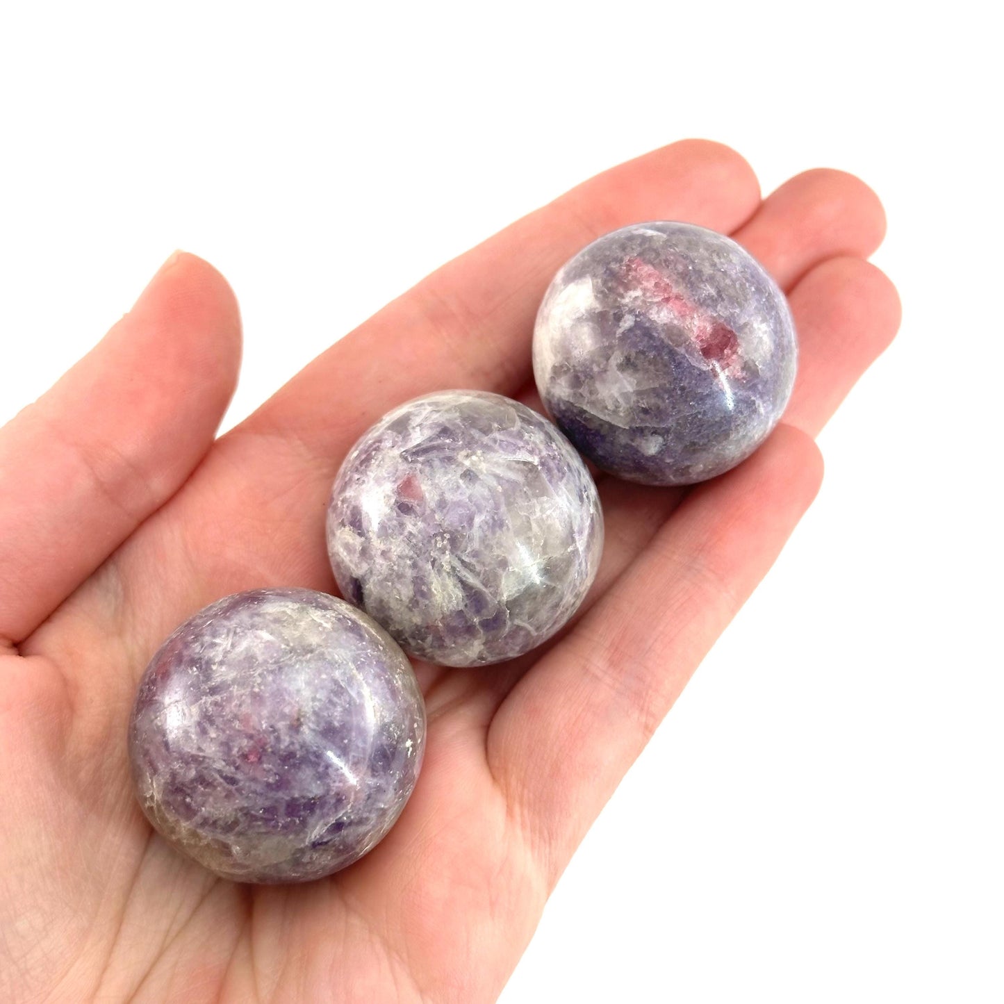 Unicorn Stone Sphere | Polished Crystal Ball with Lepidolite & Pink Tourmaline (Heart Chakra)