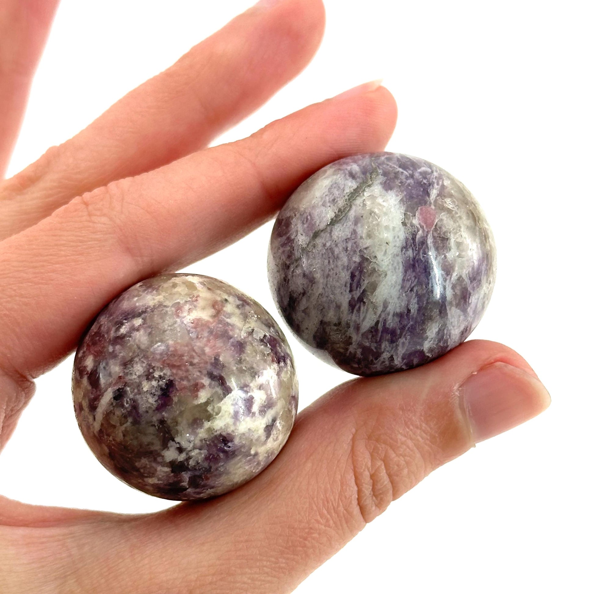 Unicorn Stone Sphere | Polished Crystal Ball with Lepidolite & Pink Tourmaline (Heart Chakra)