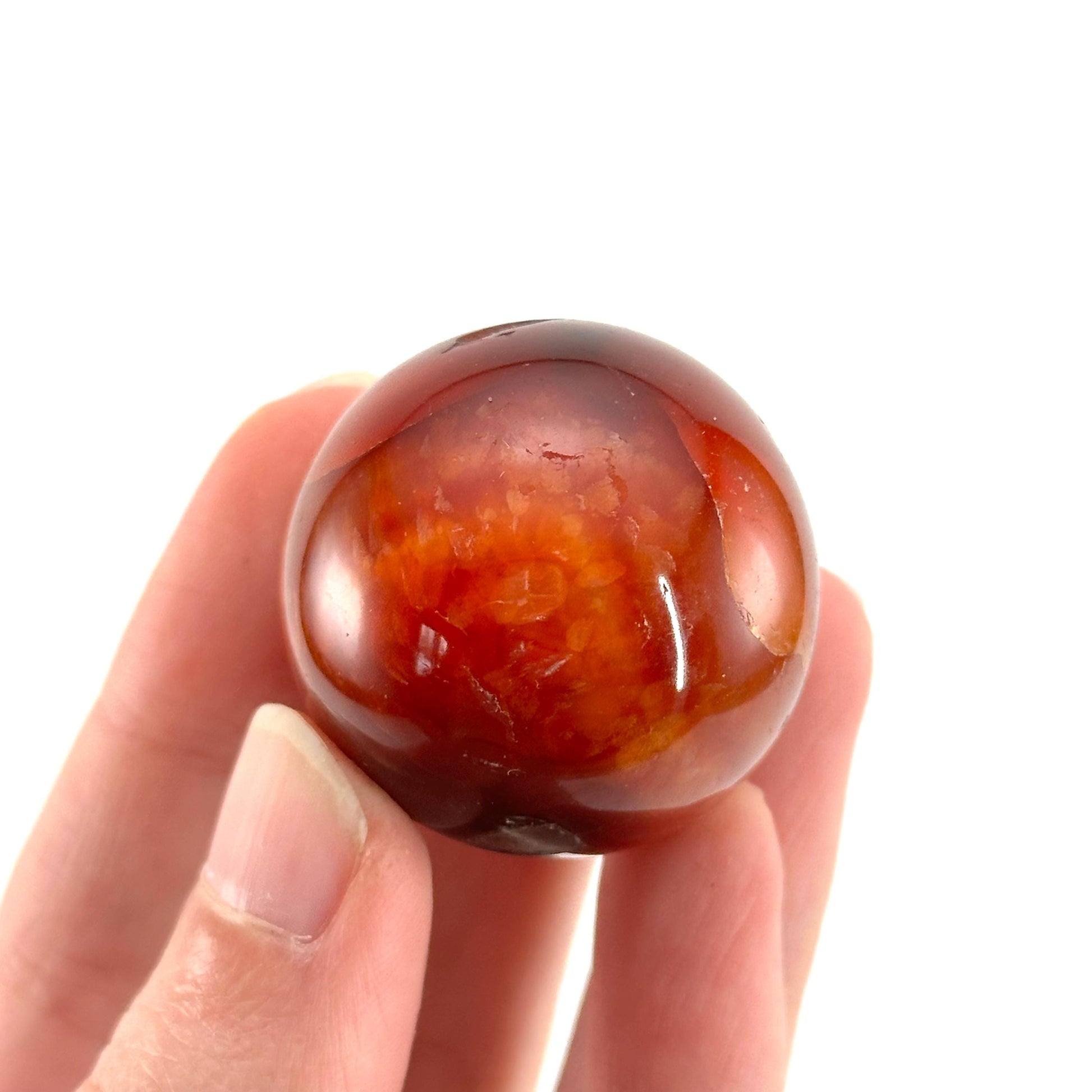 Carnelian Sphere | Red-Orange Polished Crystal Ball (Sacral Chakra)