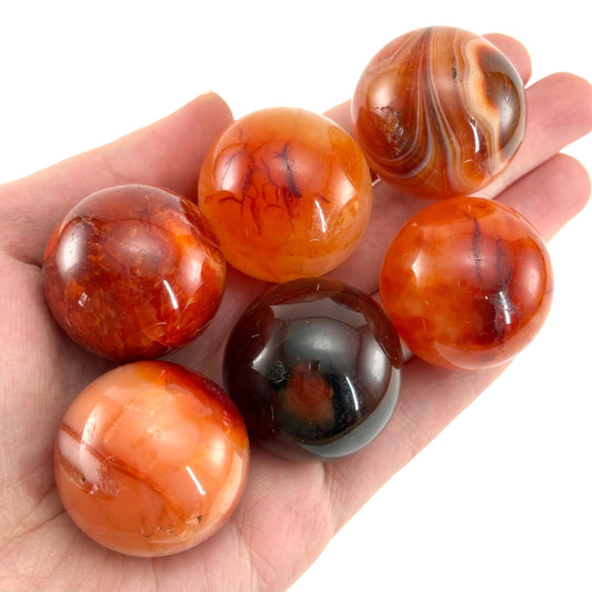 Carnelian Sphere | Red-Orange Polished Crystal Ball (Sacral Chakra)