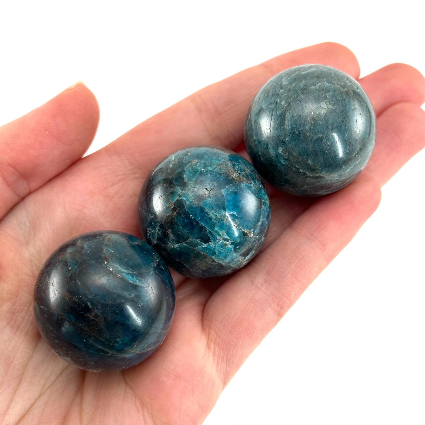 Blue Apatite Sphere | Polished Crystal Ball (Throat Chakra)
