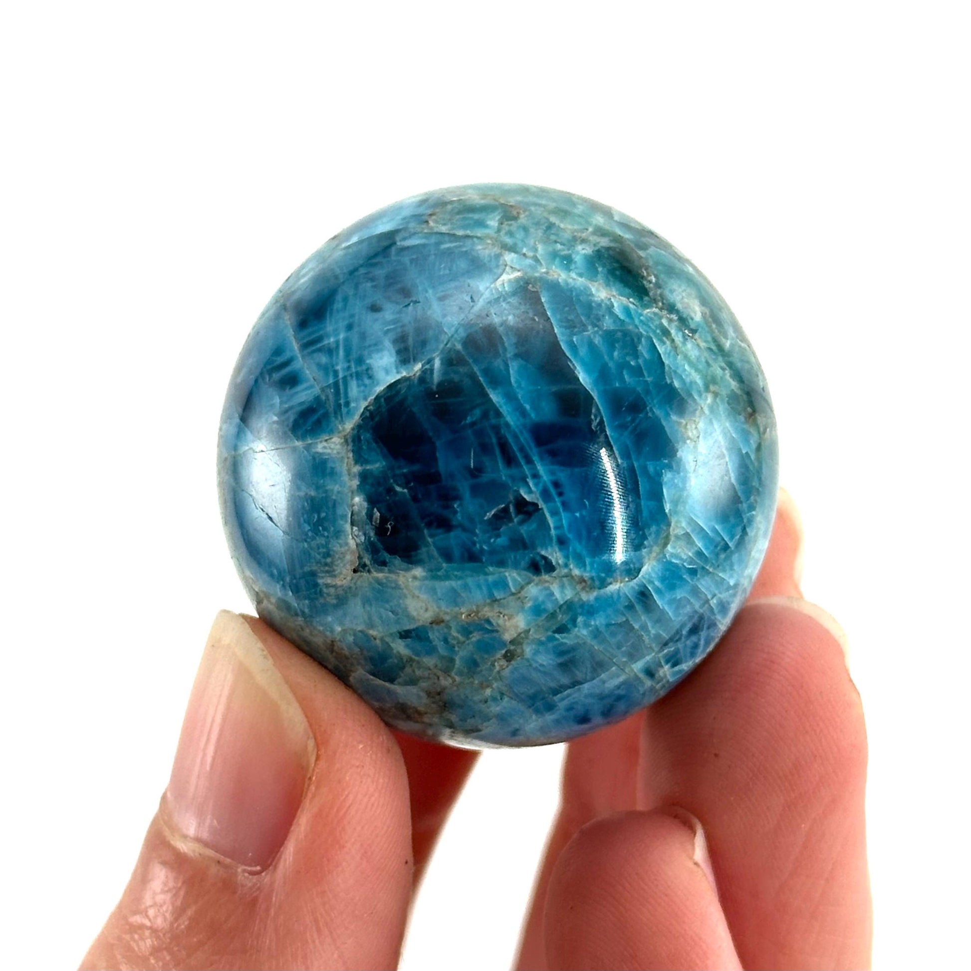 Blue Apatite Sphere | Polished Crystal Ball (Throat Chakra)