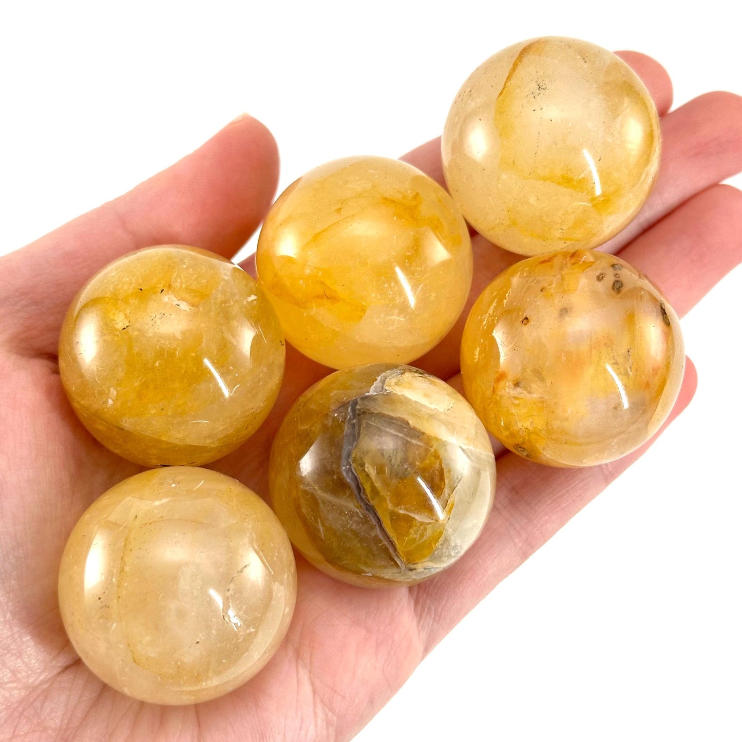 Golden Healer Quartz Sphere | Polished Yellow Crystal Ball (Solar Plexus Chakra)