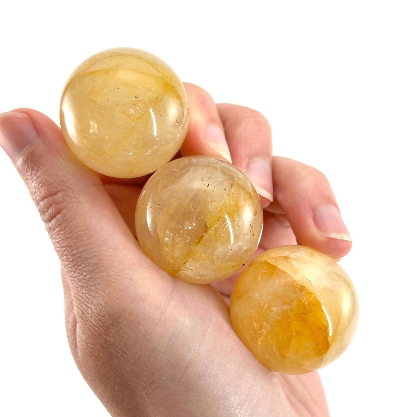 Golden Healer Quartz Sphere | Polished Yellow Crystal Ball (Solar Plexus Chakra)