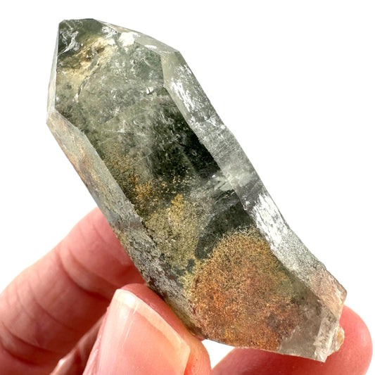 Chlorite Quartz | green phantom crystal, mineral specimen from Pakistan