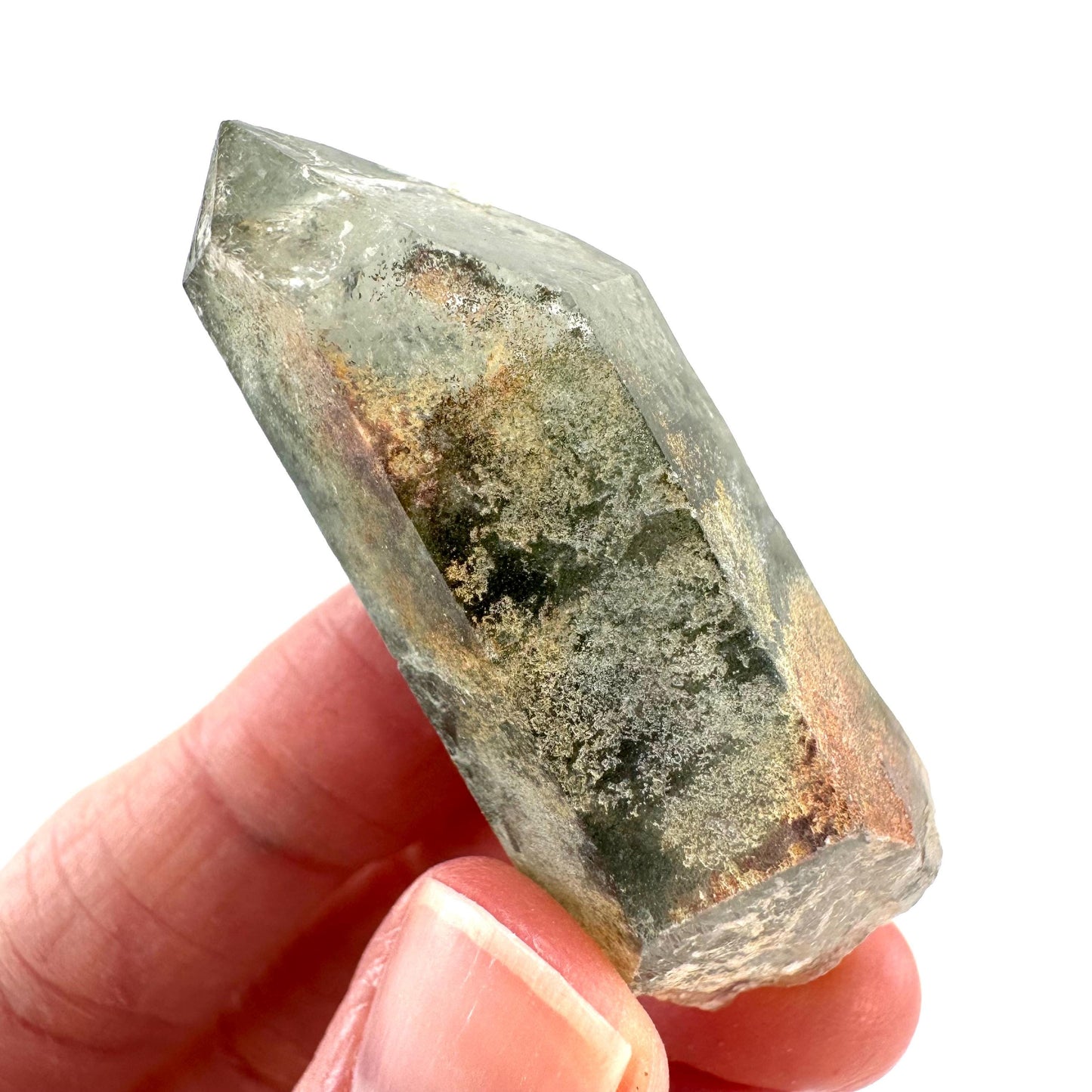 Chlorite Quartz | green phantom crystal, mineral specimen from Pakistan