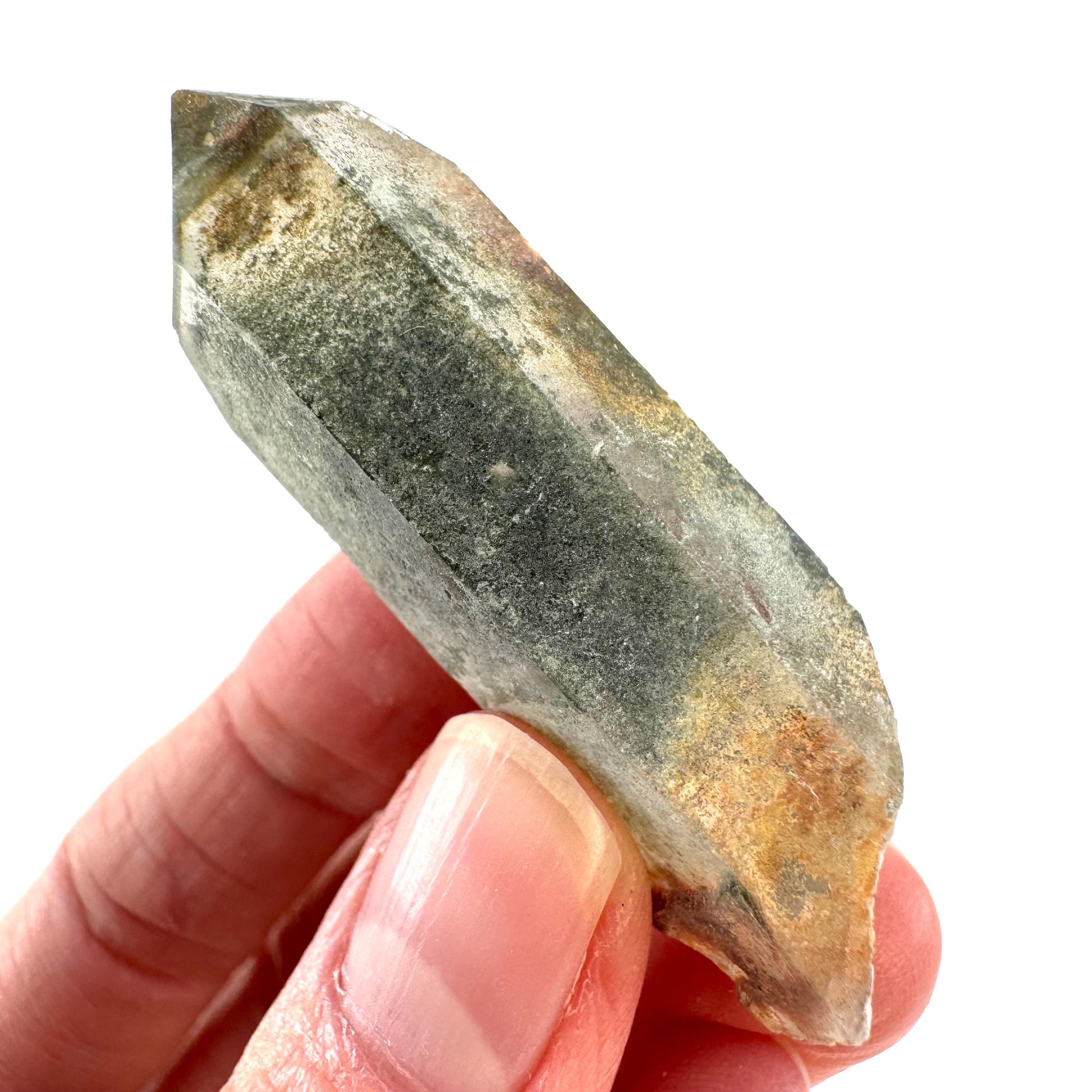 Chlorite Quartz | green phantom crystal, mineral specimen from Pakistan