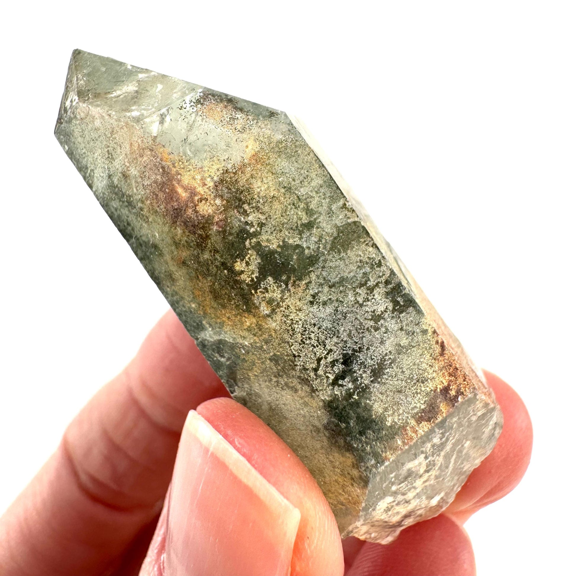 Chlorite Quartz | green phantom crystal, mineral specimen from Pakistan