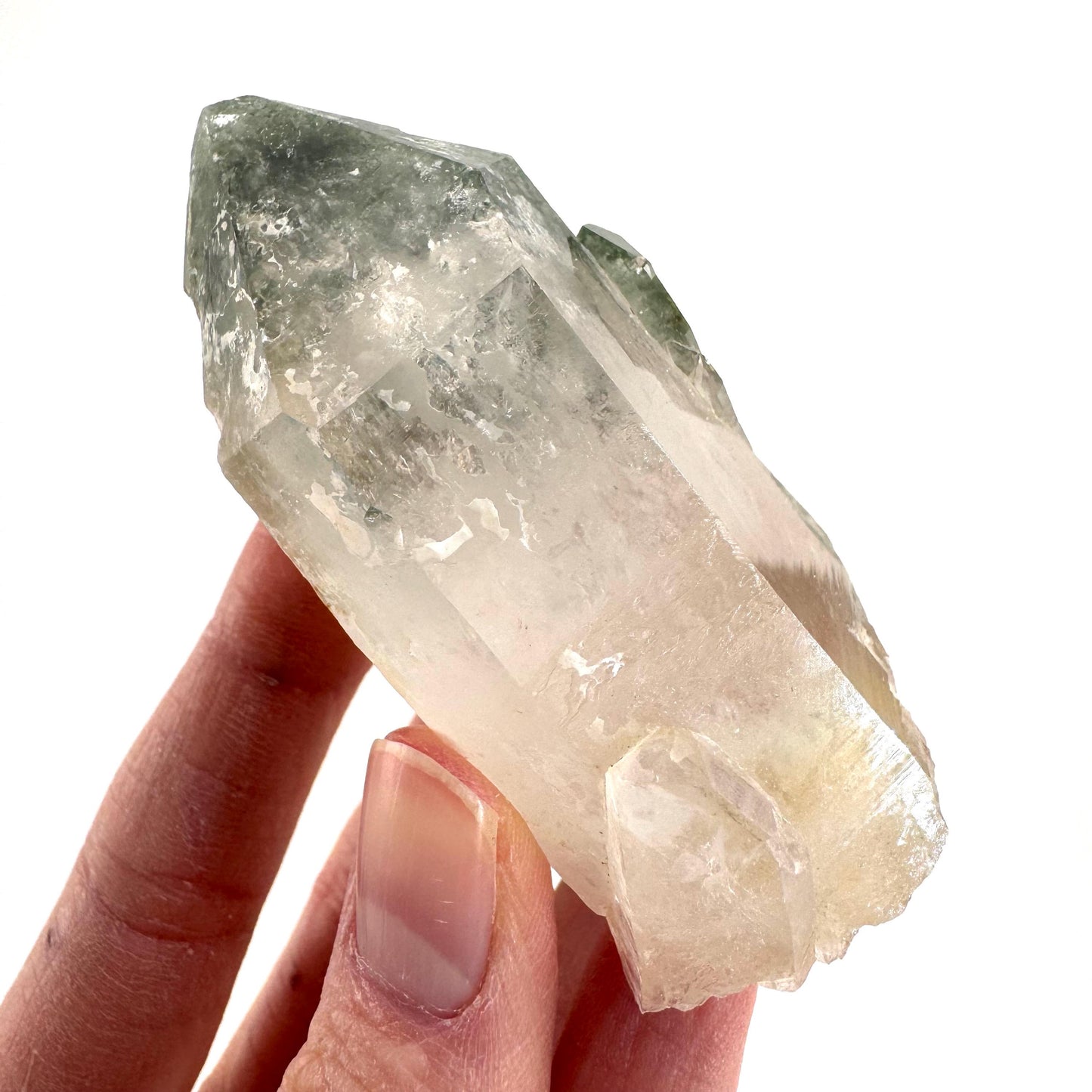 Chlorite Quartz | green phantom crystal, mineral specimen from Pakistan
