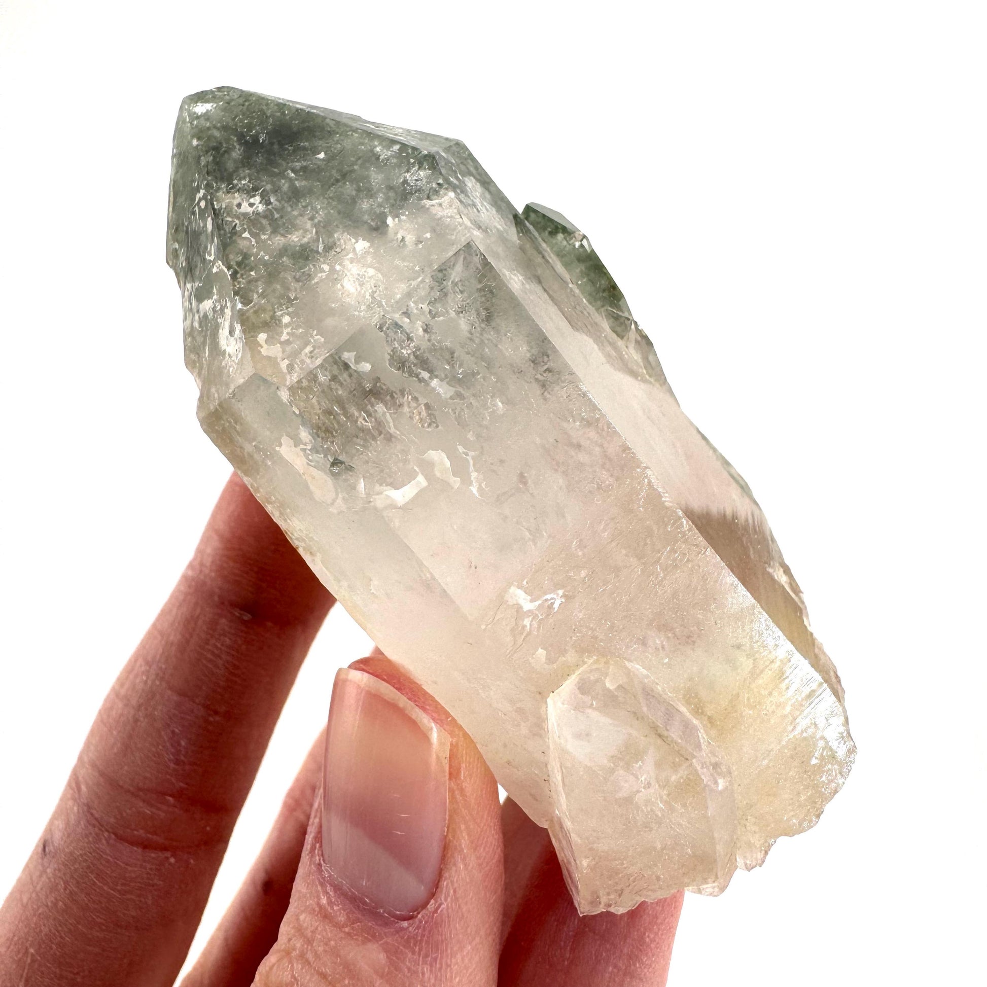 Chlorite Quartz | green phantom crystal, mineral specimen from Pakistan