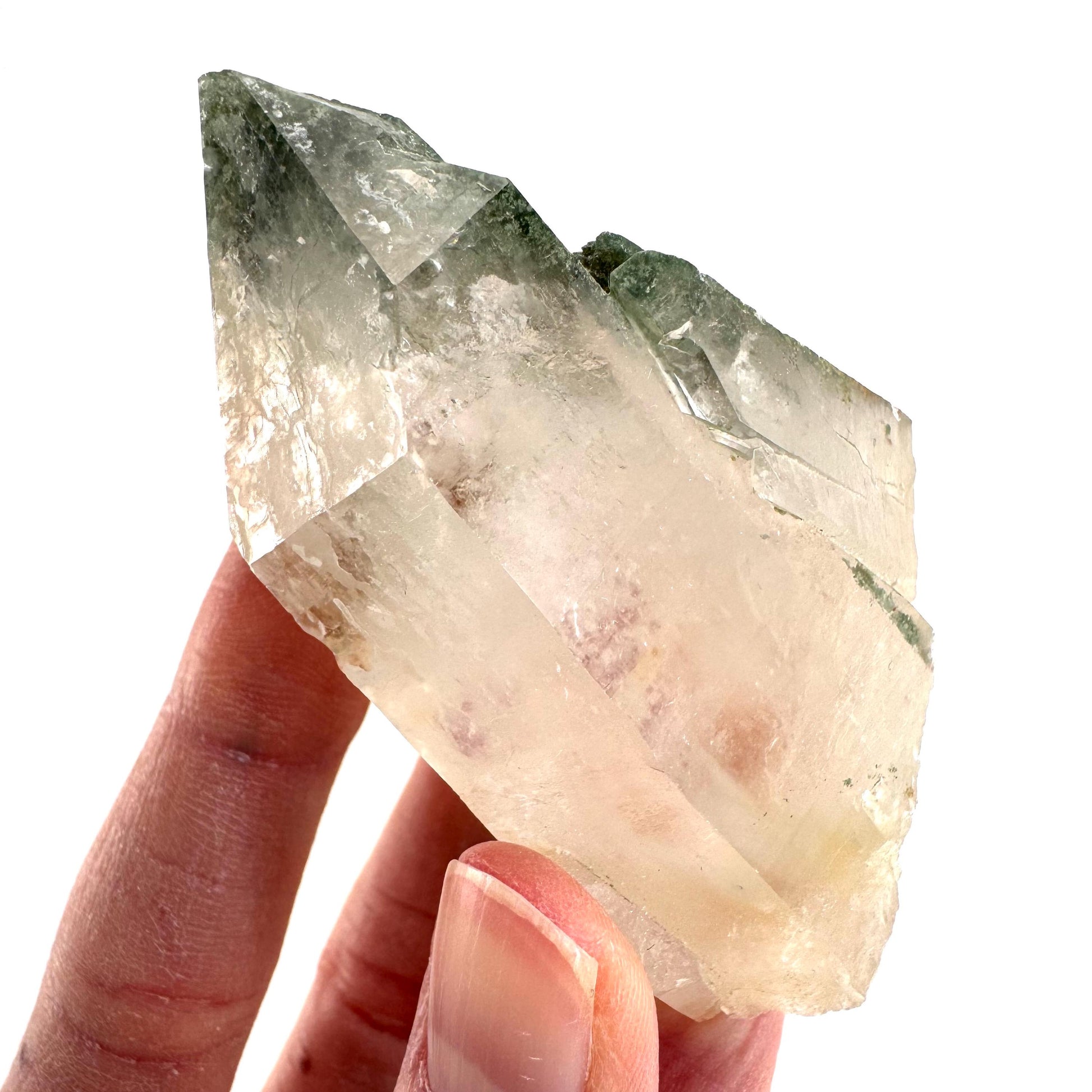 Chlorite Quartz | green phantom crystal, mineral specimen from Pakistan
