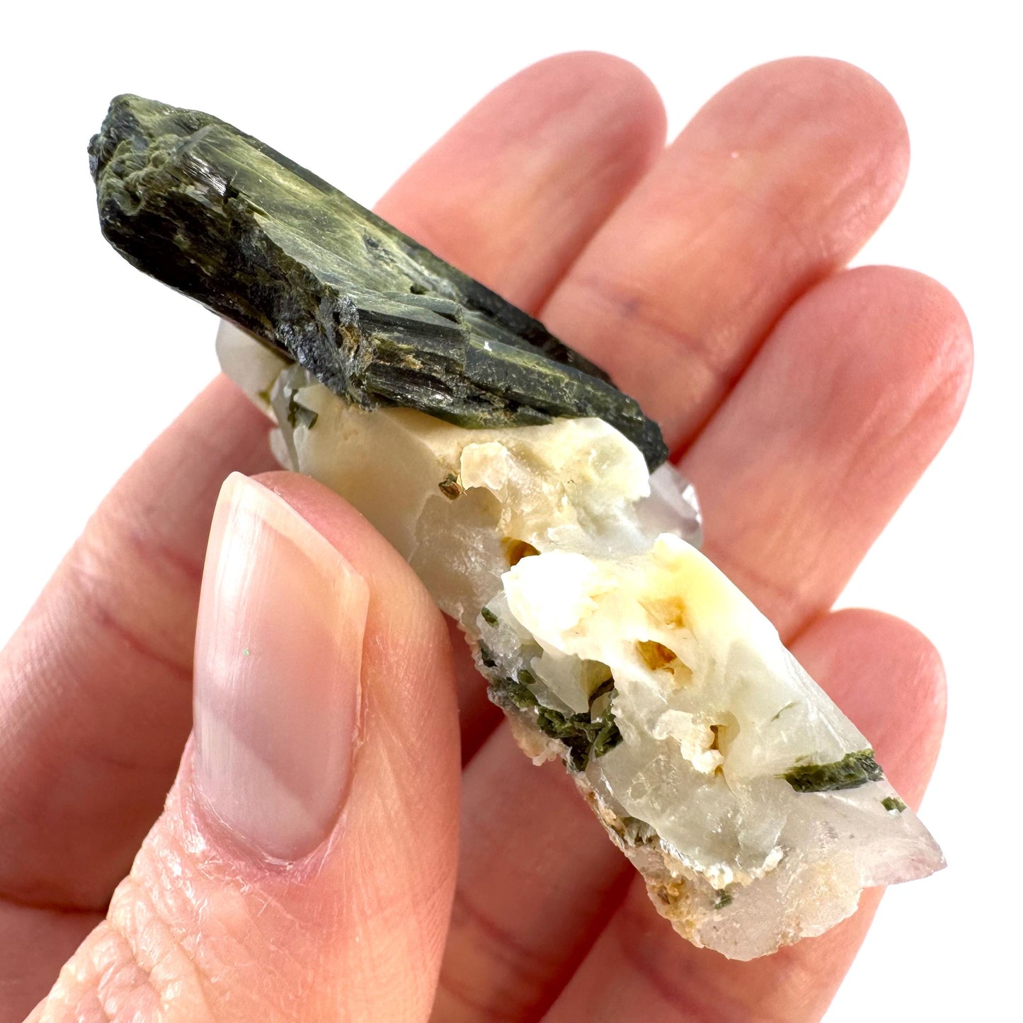Yellow Bone Quartz with Epidote | mango quartz crystal, mineral specimen from Pakistan
