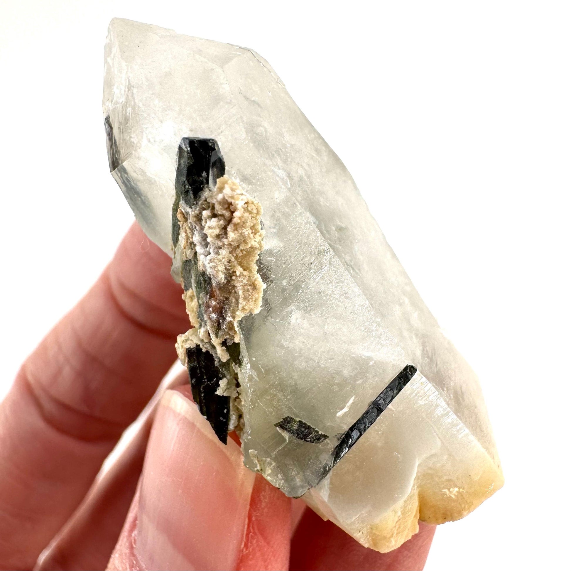Yellow Bone Quartz with Epidote | mango quartz crystal, mineral specimen from Pakistan