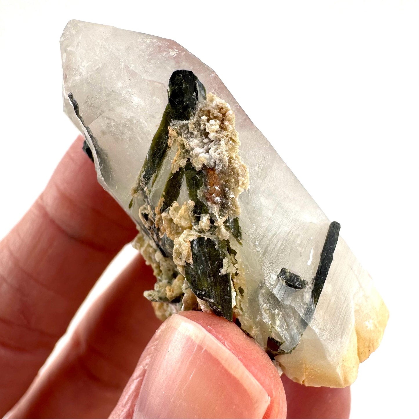 Yellow Bone Quartz with Epidote | mango quartz crystal, mineral specimen from Pakistan