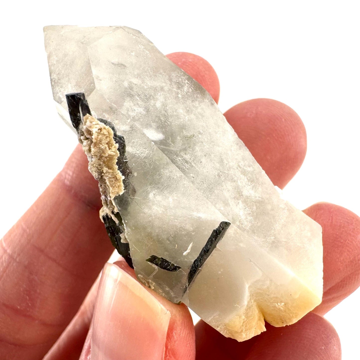 Yellow Bone Quartz with Epidote | mango quartz crystal, mineral specimen from Pakistan